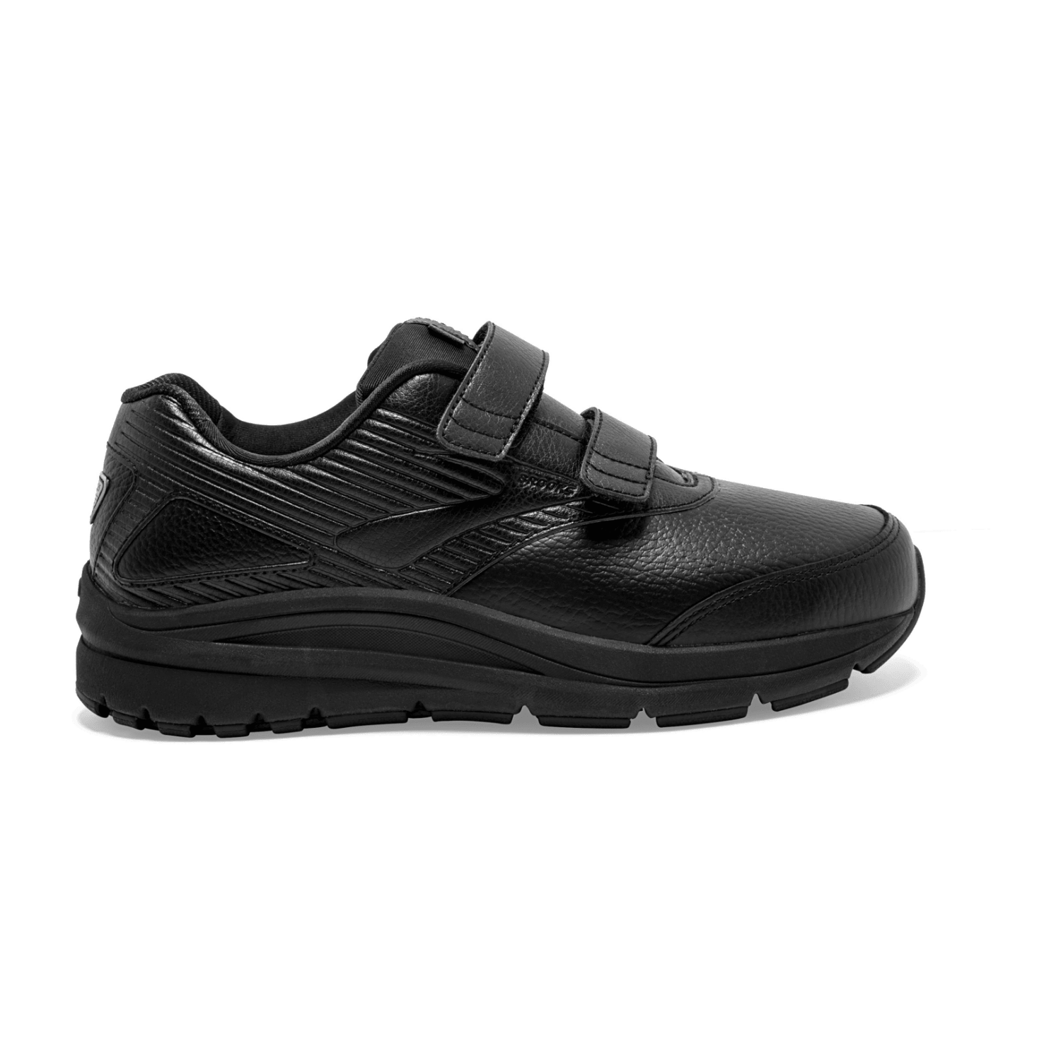 Brooks Addiction Walker V-Strap 2 Women's Trail Outdoor Shoes Smooth Leather Hook-and-Loop Closure Black
