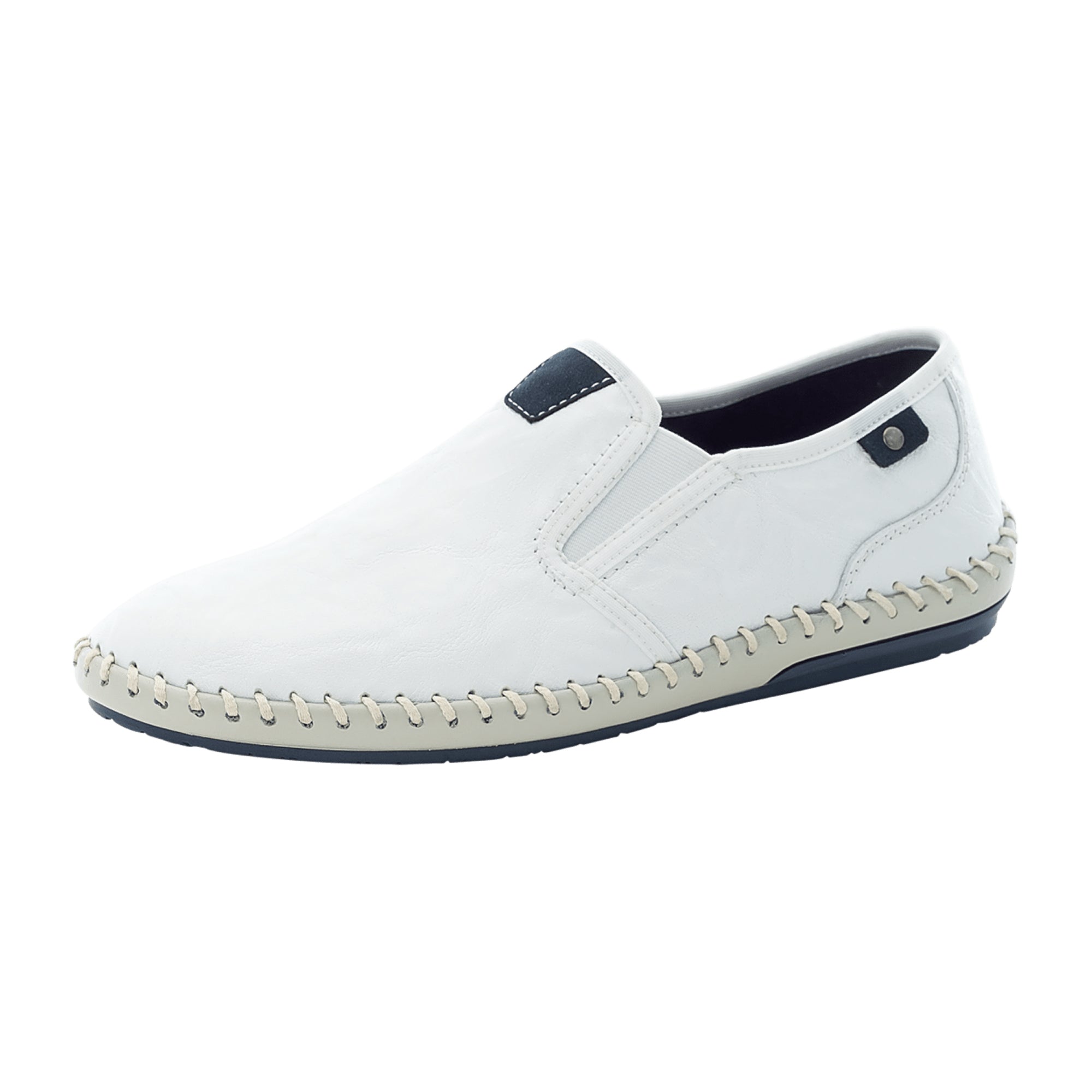 Rieker FSK Men's White Slip-On Shoes with Elastic and Shock Absorbing Sole