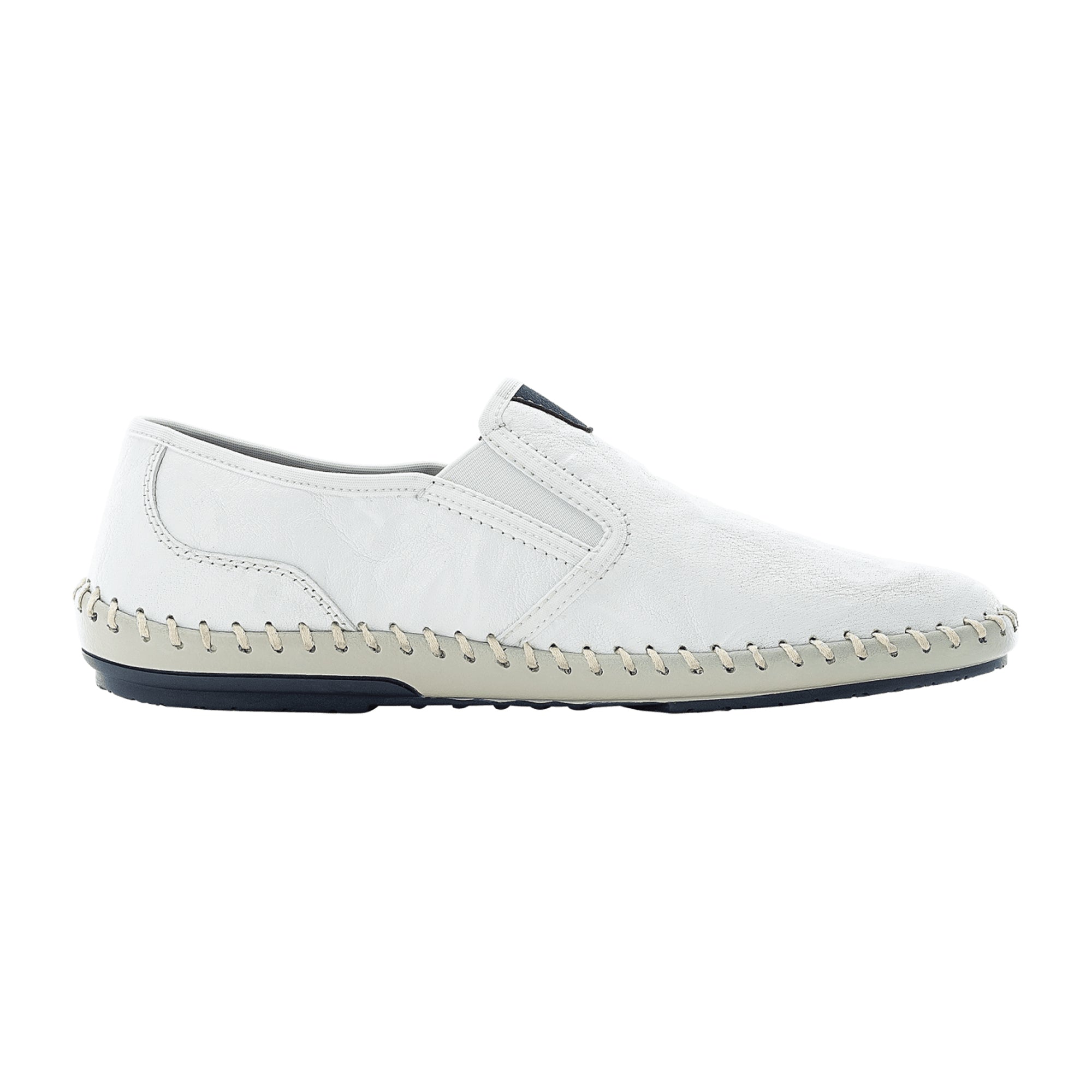 Rieker FSK Men's White Slip-On Shoes with Elastic and Shock Absorbing Sole