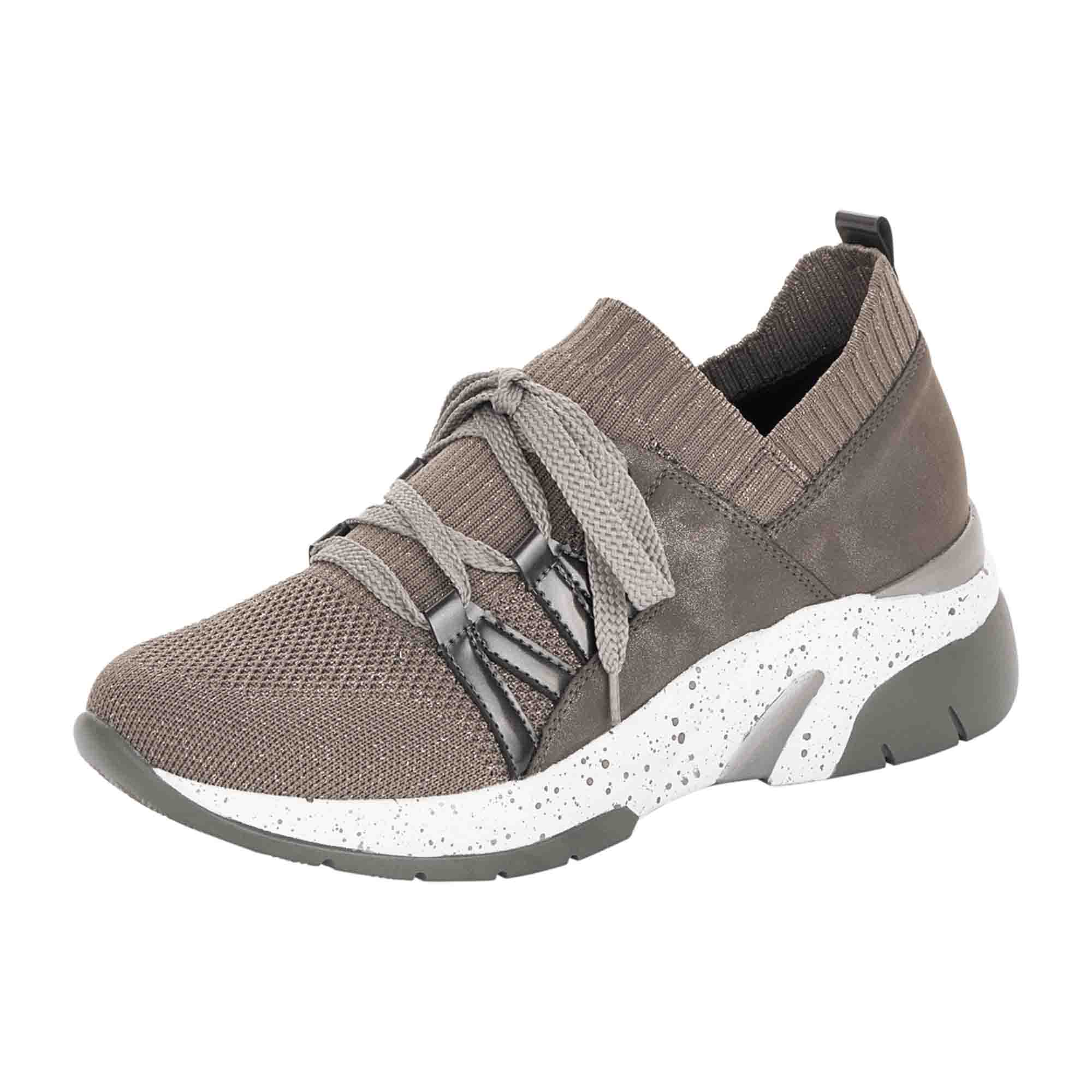 Remonte Beige Women's Sporty Slip-On Shoes with Laces