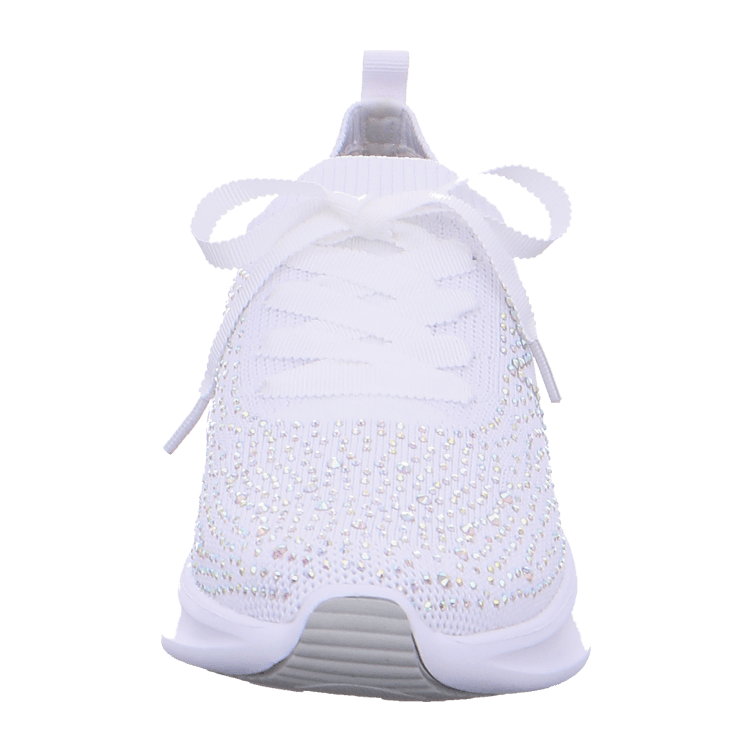 ARA MAYA Women's White Textile Lace-Up Shoes with Round Toe and Rubber Sole