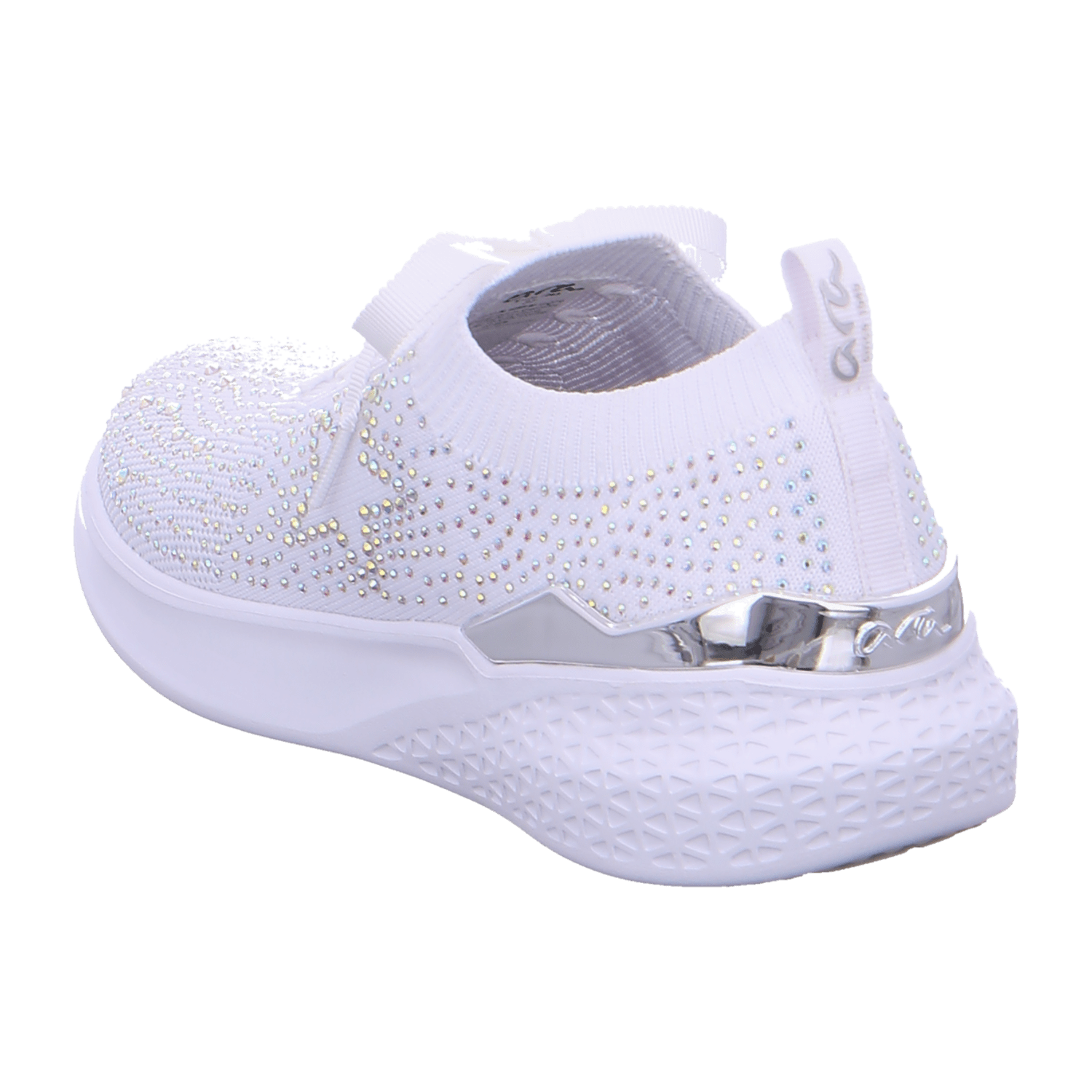 ARA MAYA Women's White Textile Lace-Up Shoes with Round Toe and Rubber Sole