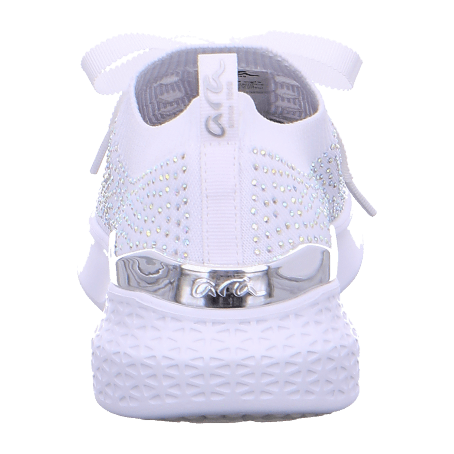 ARA MAYA Women's White Textile Lace-Up Shoes with Round Toe and Rubber Sole