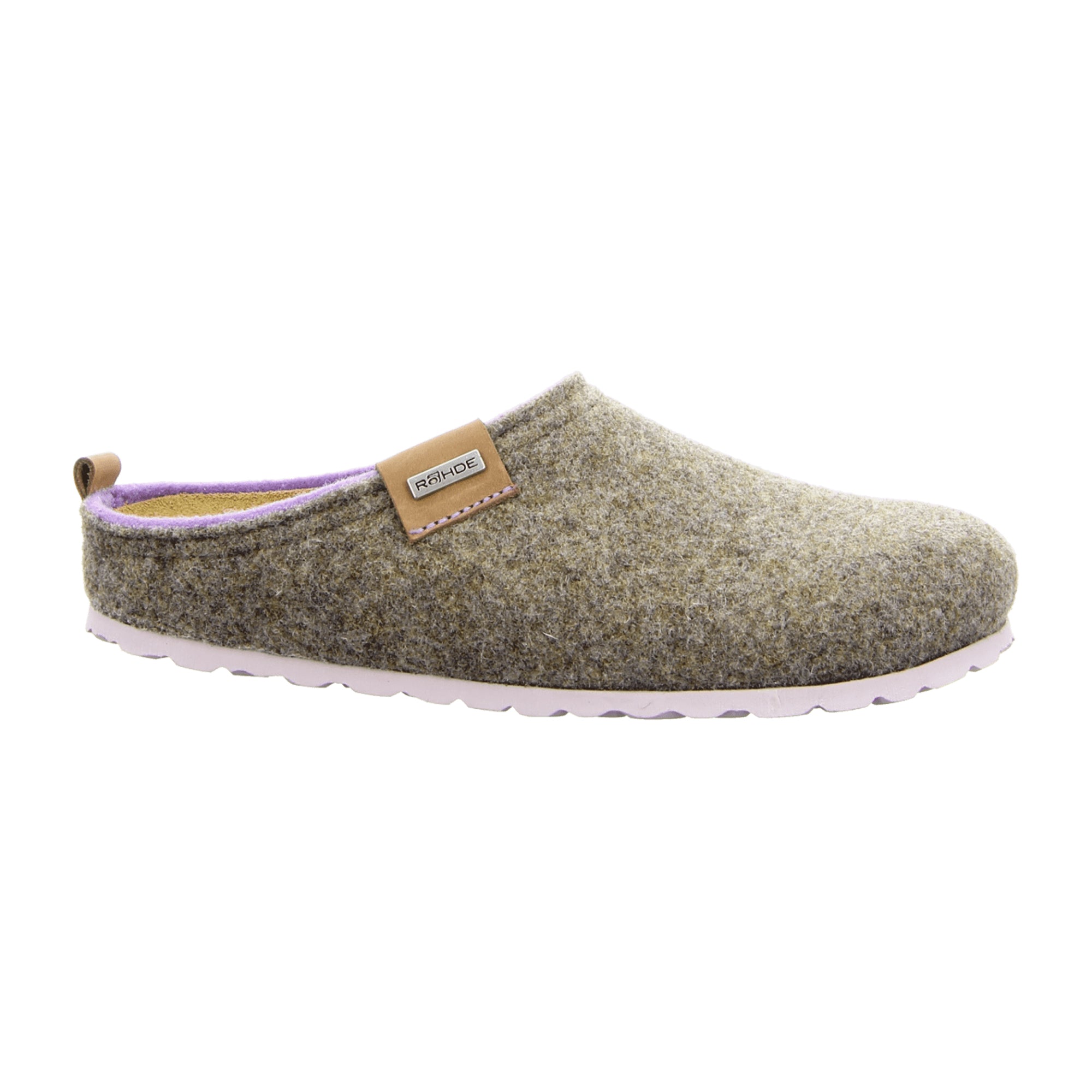 Rohde Napoli Women Beige Slip-On Shoes Felt Upper Textile Lining Winter