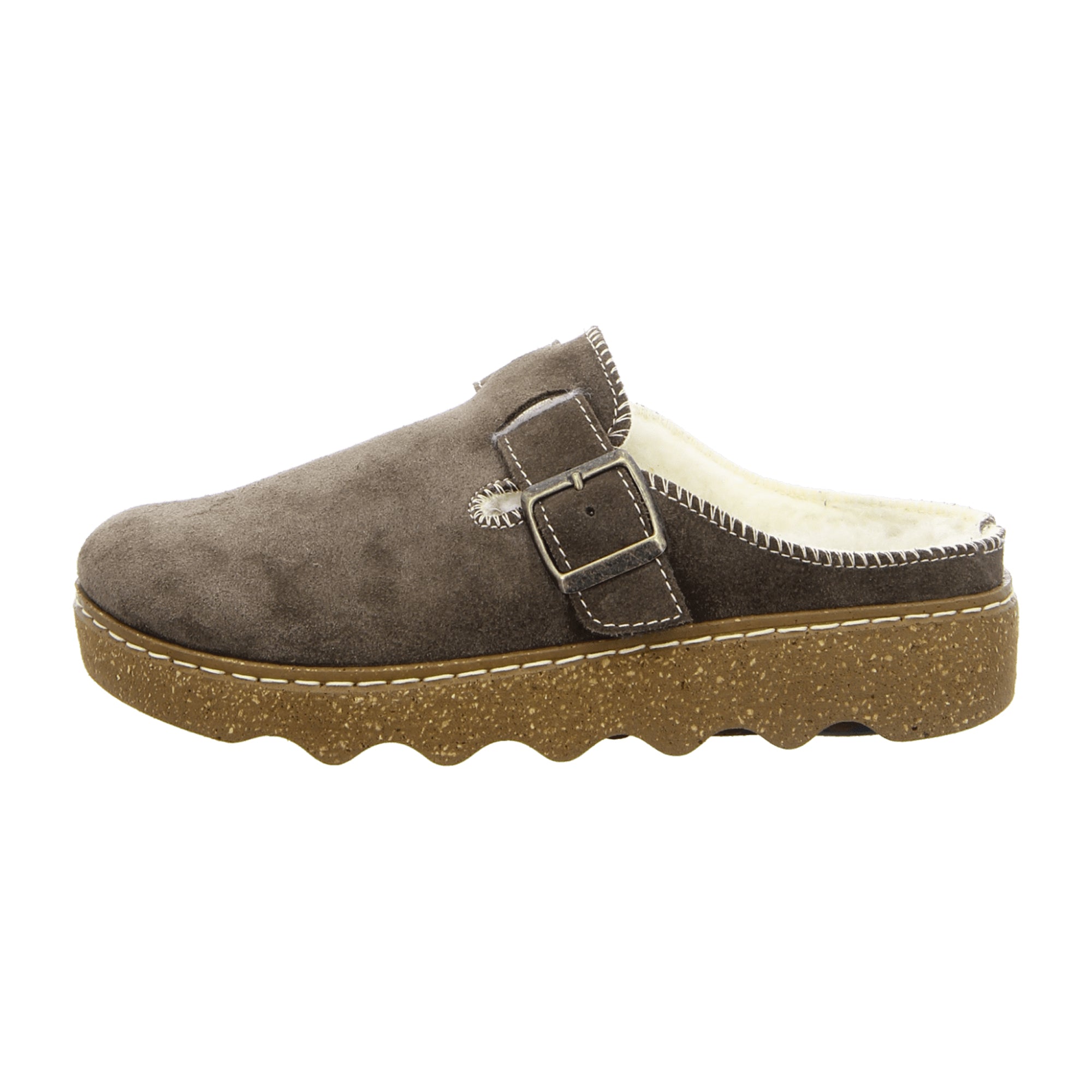 Rohde Women's Brown Slippers with Buckle and Removable Insole