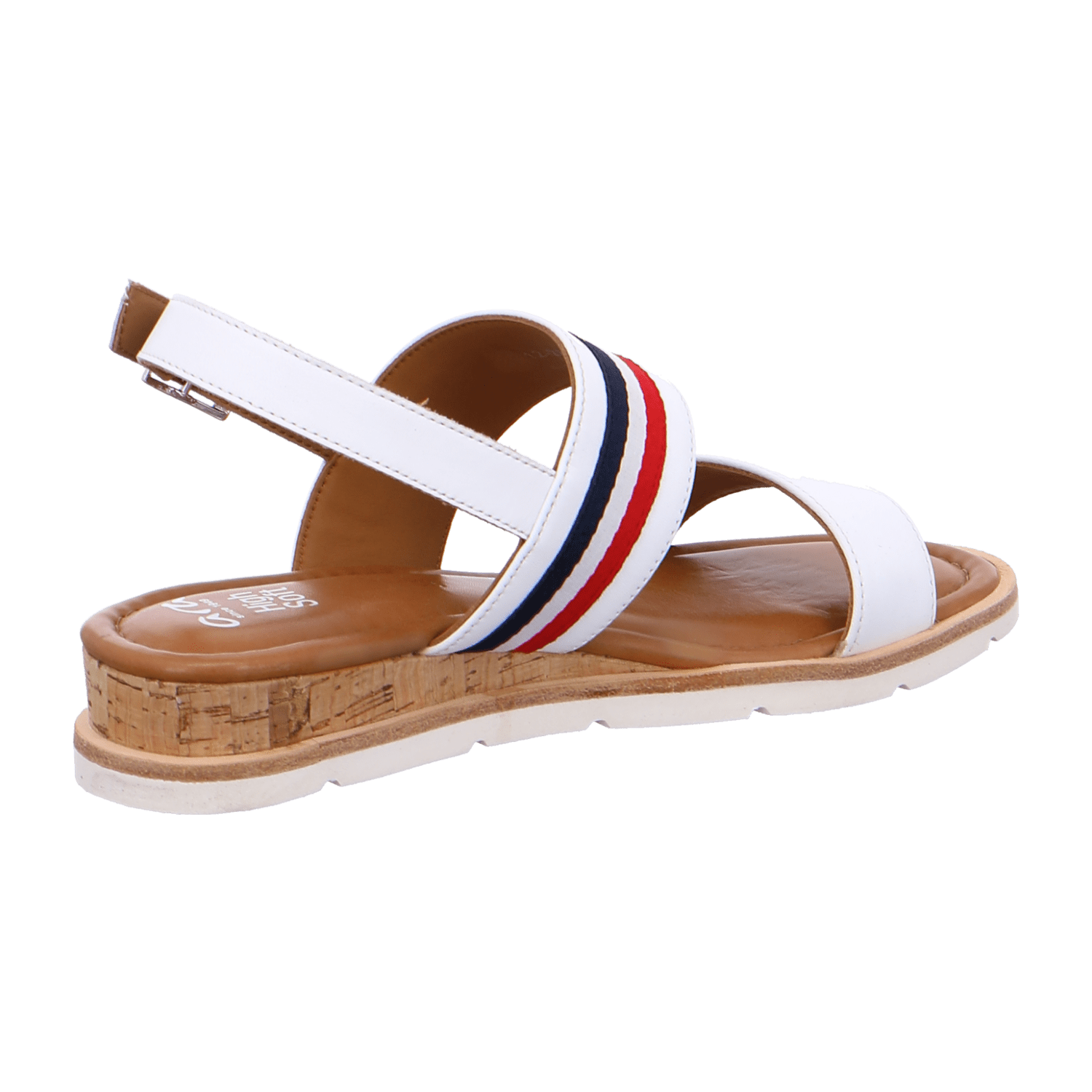 ARA CARMEL Women's Ankle Strap Slippers in White Smooth Leather