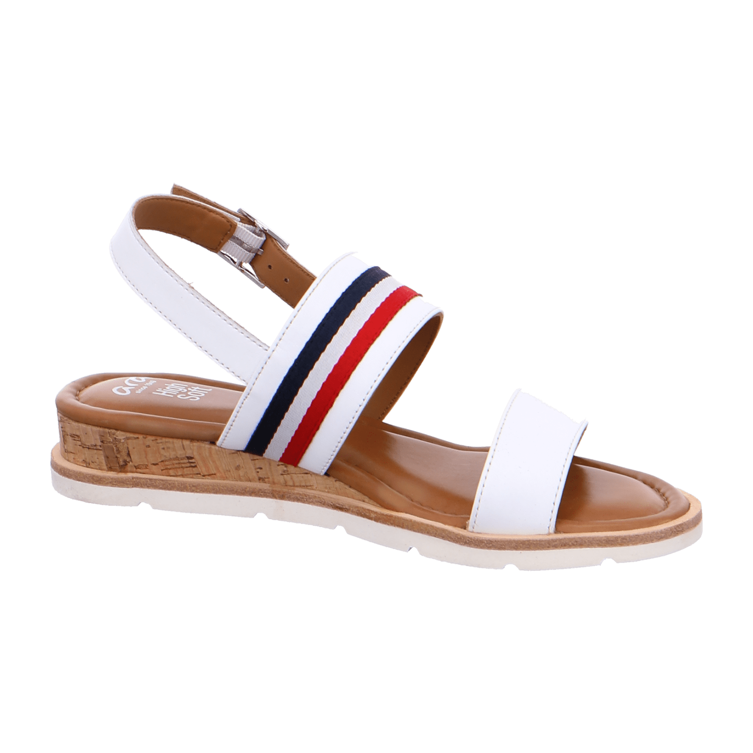 ARA CARMEL Women's Ankle Strap Slippers in White Smooth Leather