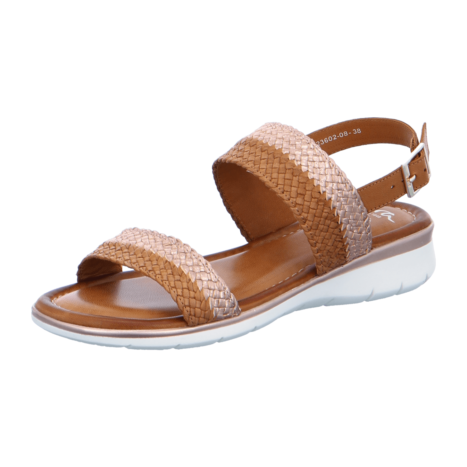 ARA KRETA Women's Ankle Strap Leather Sandal with Buckle in Brown