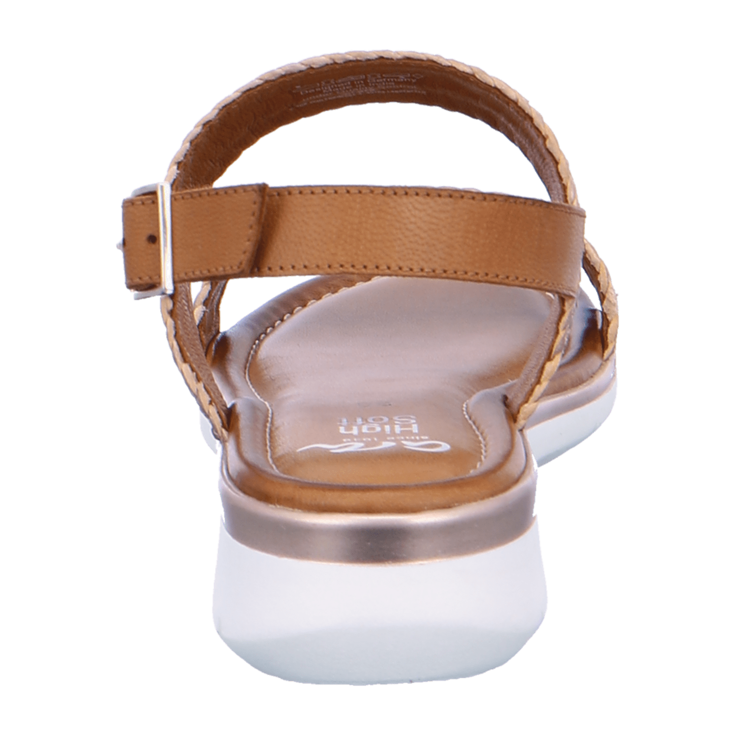 ARA KRETA Women's Ankle Strap Leather Sandal with Buckle in Brown