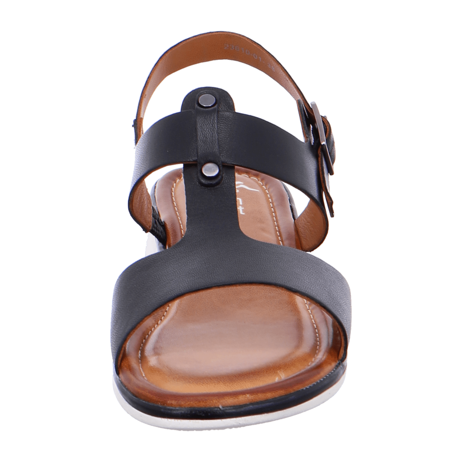 ARA KRETA Women's Ankle Strap Sandals in Smooth Black Leather