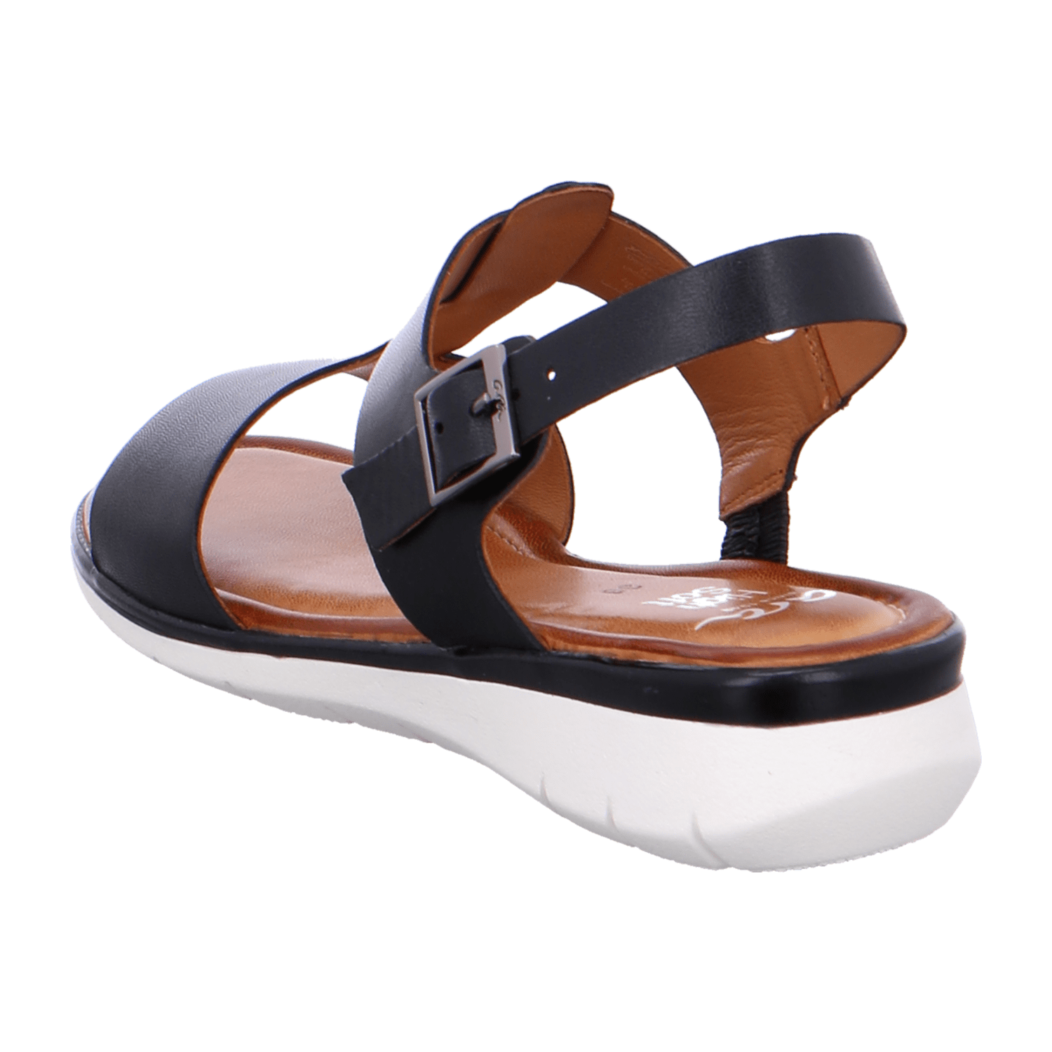ARA KRETA Women's Ankle Strap Sandals in Smooth Black Leather