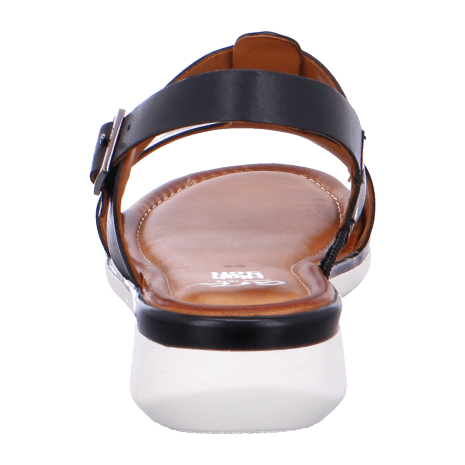 ARA KRETA Women's Ankle Strap Sandals in Smooth Black Leather