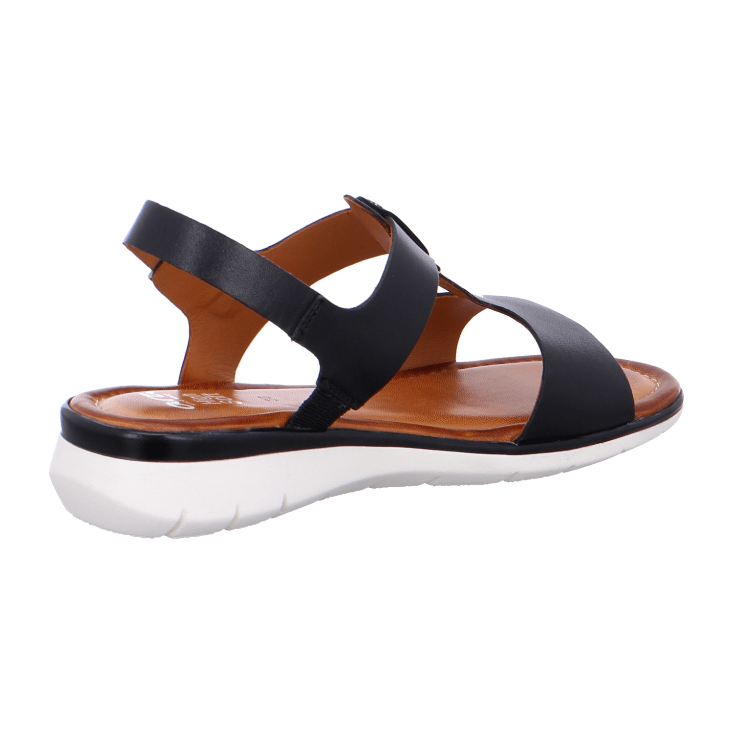 ARA KRETA Women's Ankle Strap Sandals in Smooth Black Leather