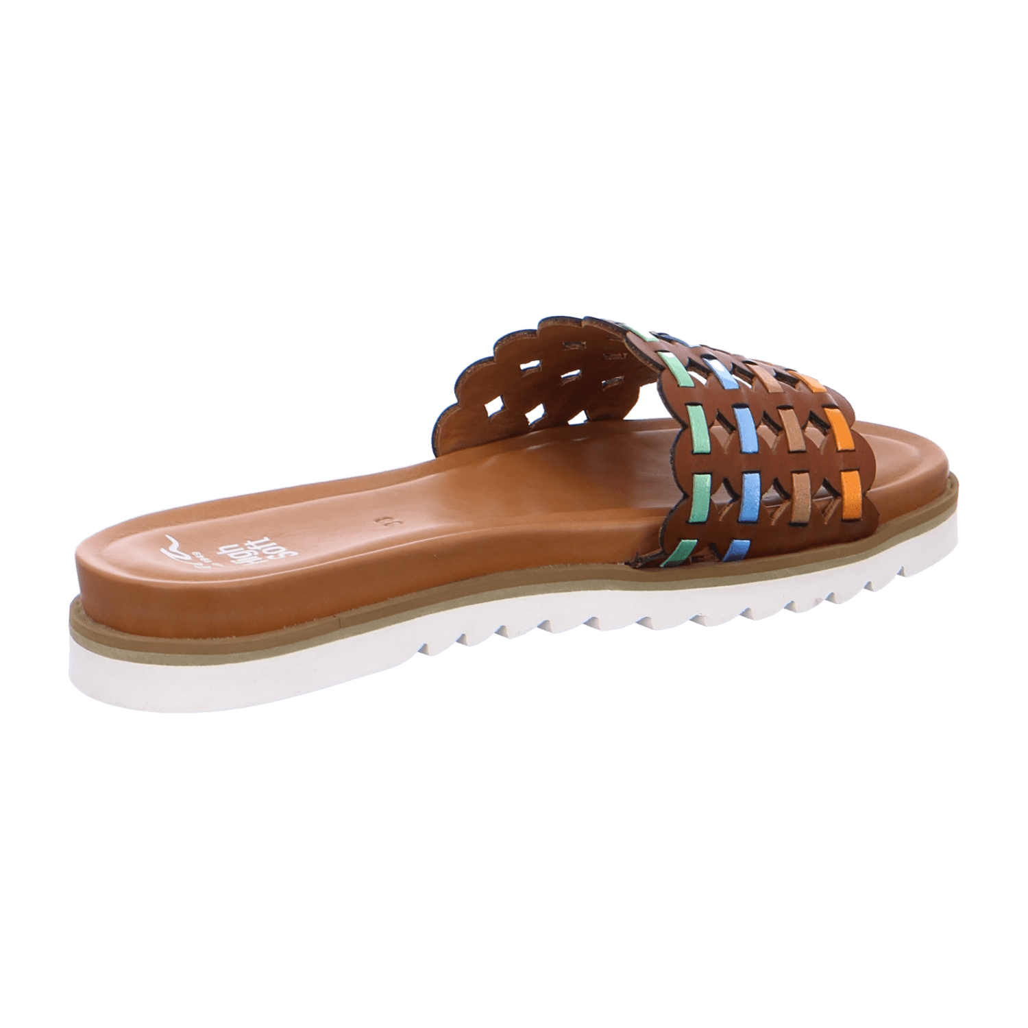 ARA Women's Brown Smooth Leather Slip-On Mules