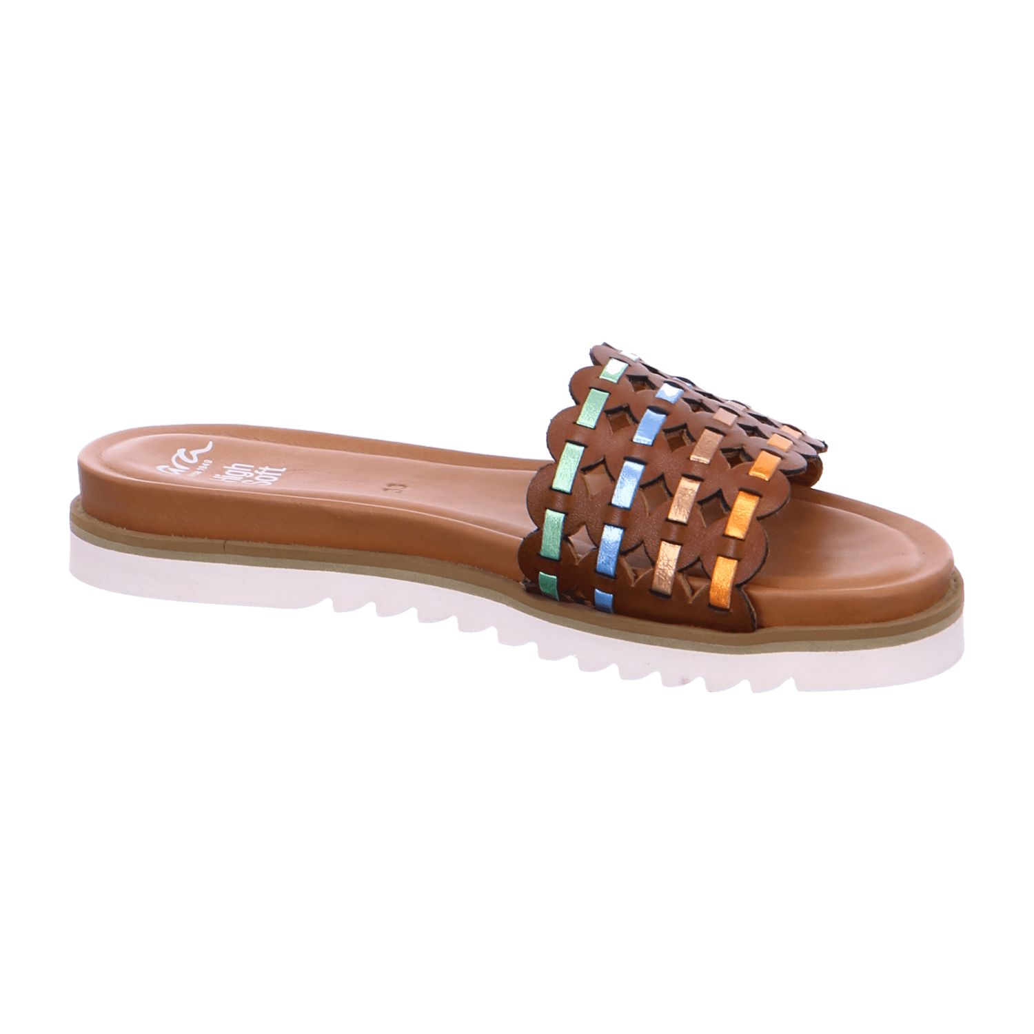ARA Women's Brown Smooth Leather Slip-On Mules