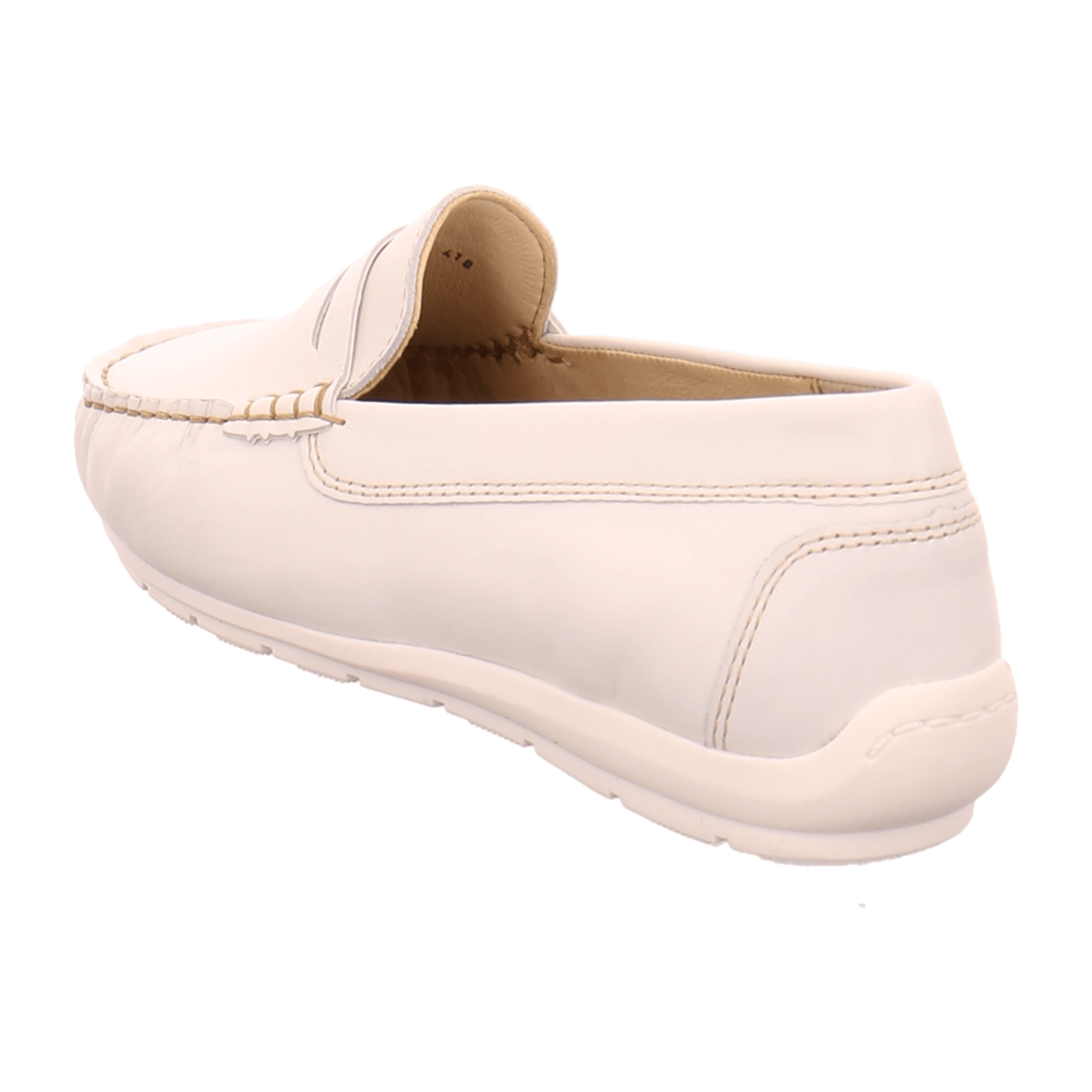 ARA Alabama Women's Moccasin in White Smooth Leather with Leather Lining and Synthetic Sole