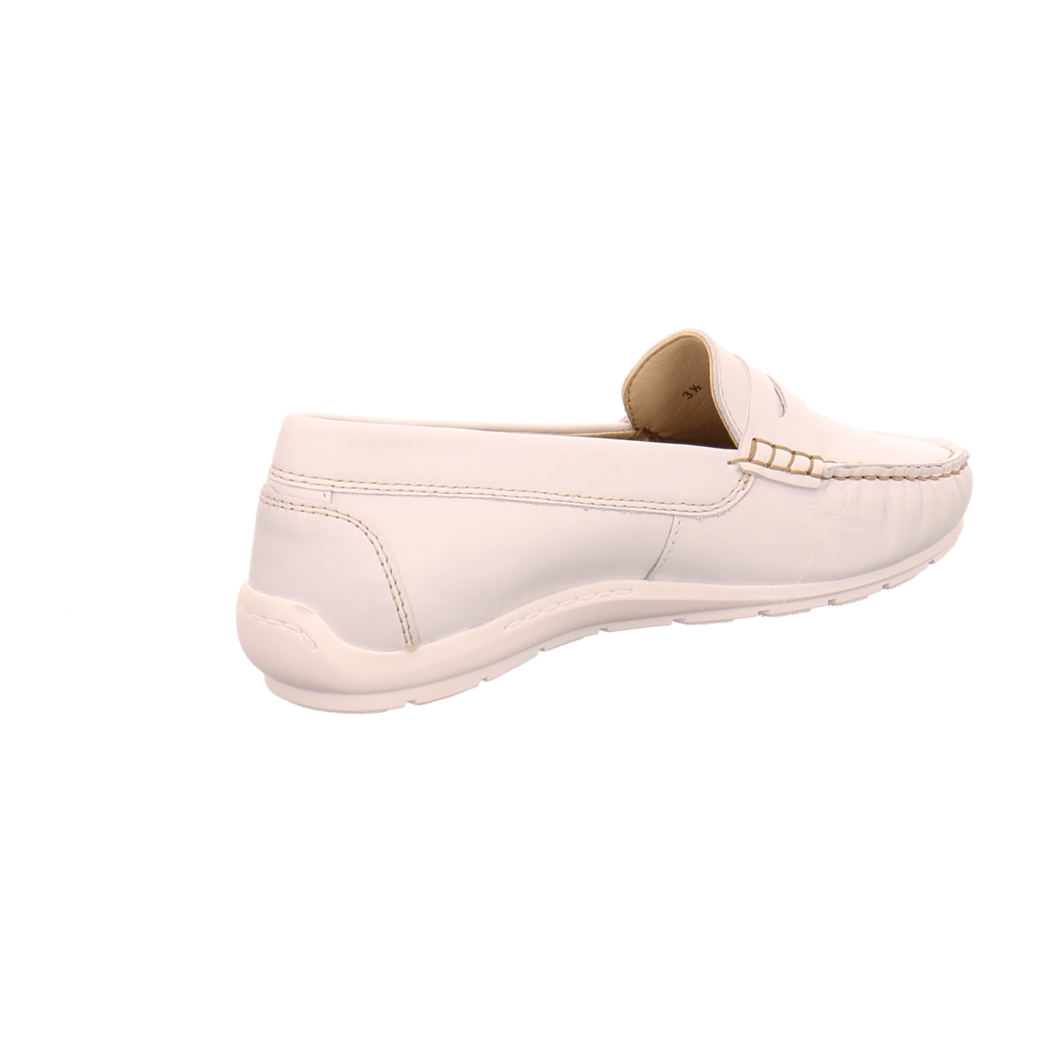 ARA Alabama Women's Moccasin in White Smooth Leather with Leather Lining and Synthetic Sole