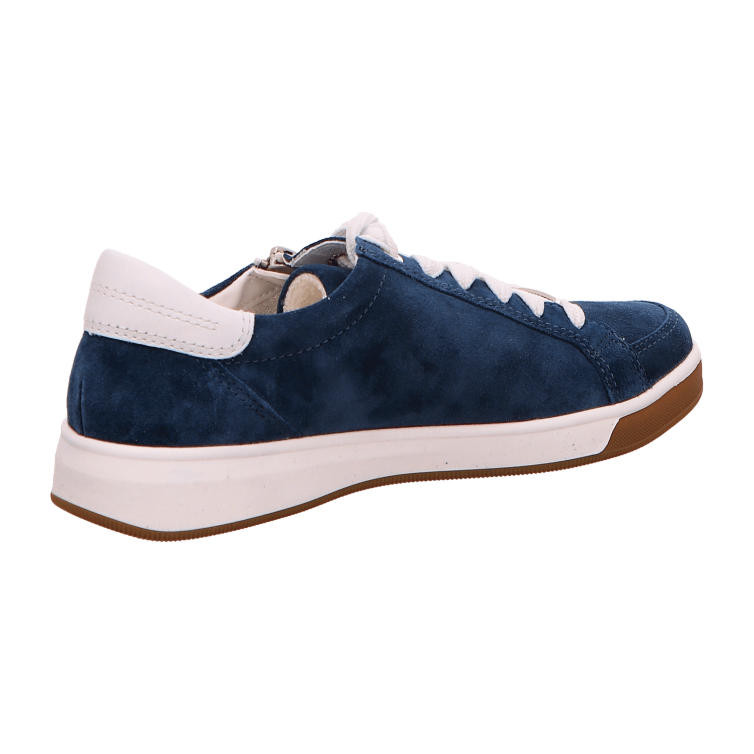 ARA ROM Women's Sneakers in Blue Nubuck Leather with Lace-Up Closure and Round Toe
