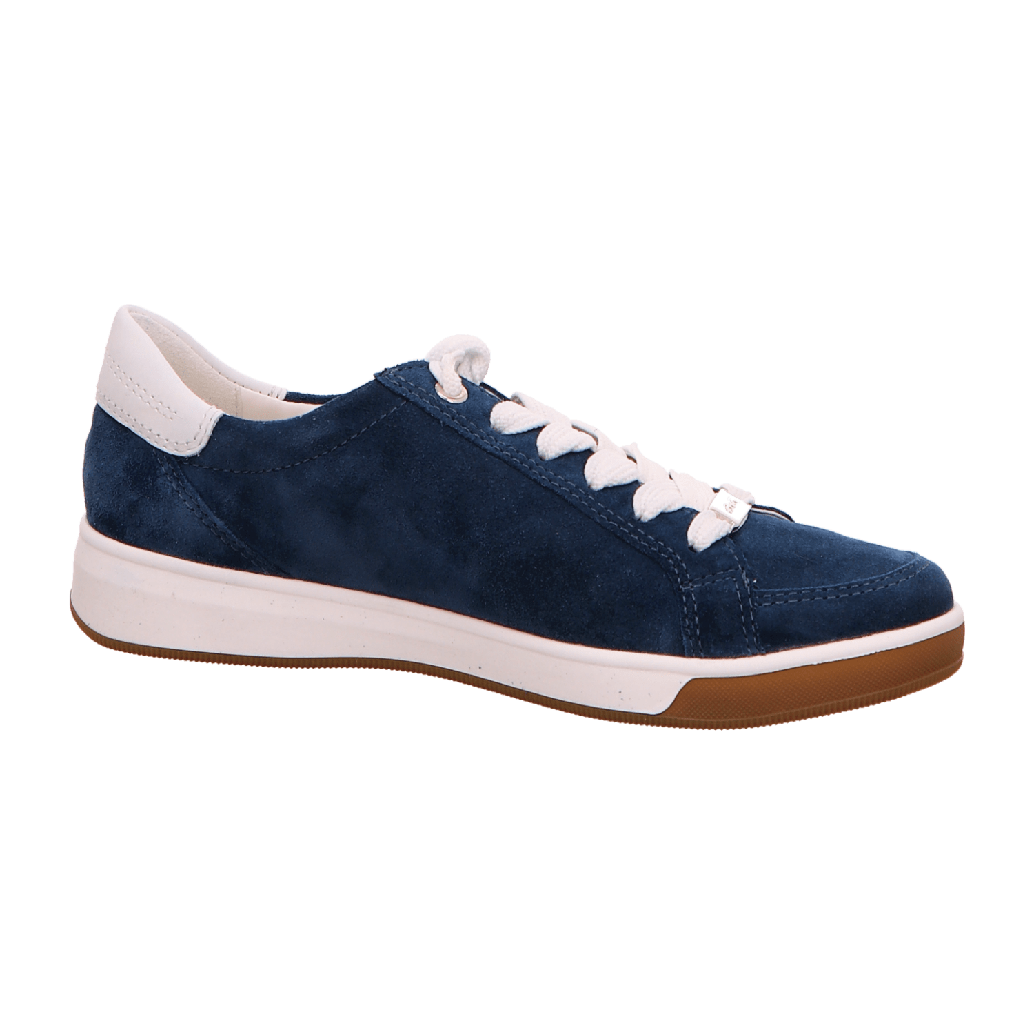 ARA ROM Women's Sneakers in Blue Nubuck Leather with Lace-Up Closure and Round Toe