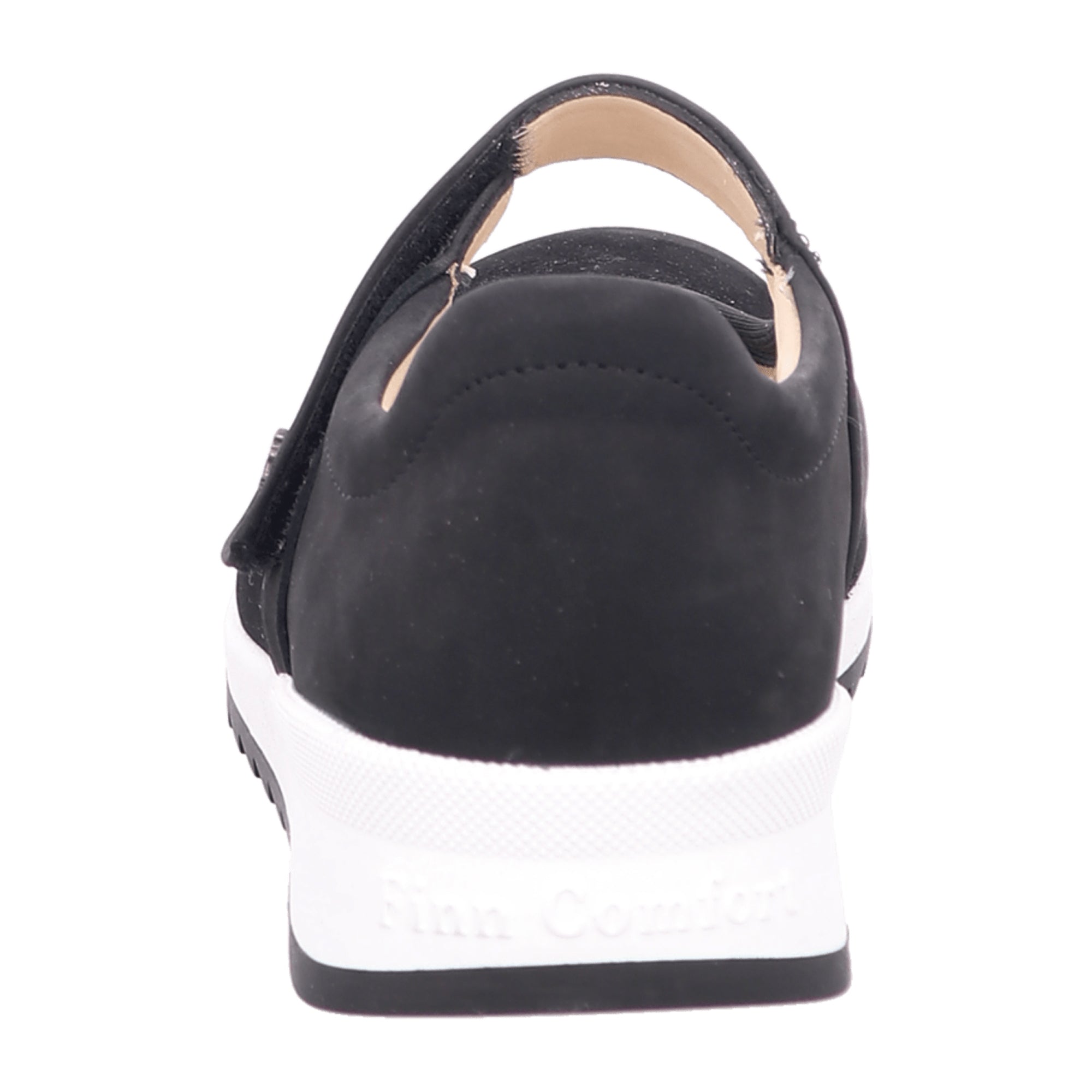 Finn Comfort Assenza Women's Comfort Slipper - Black Balenastretch Nubuck Leather