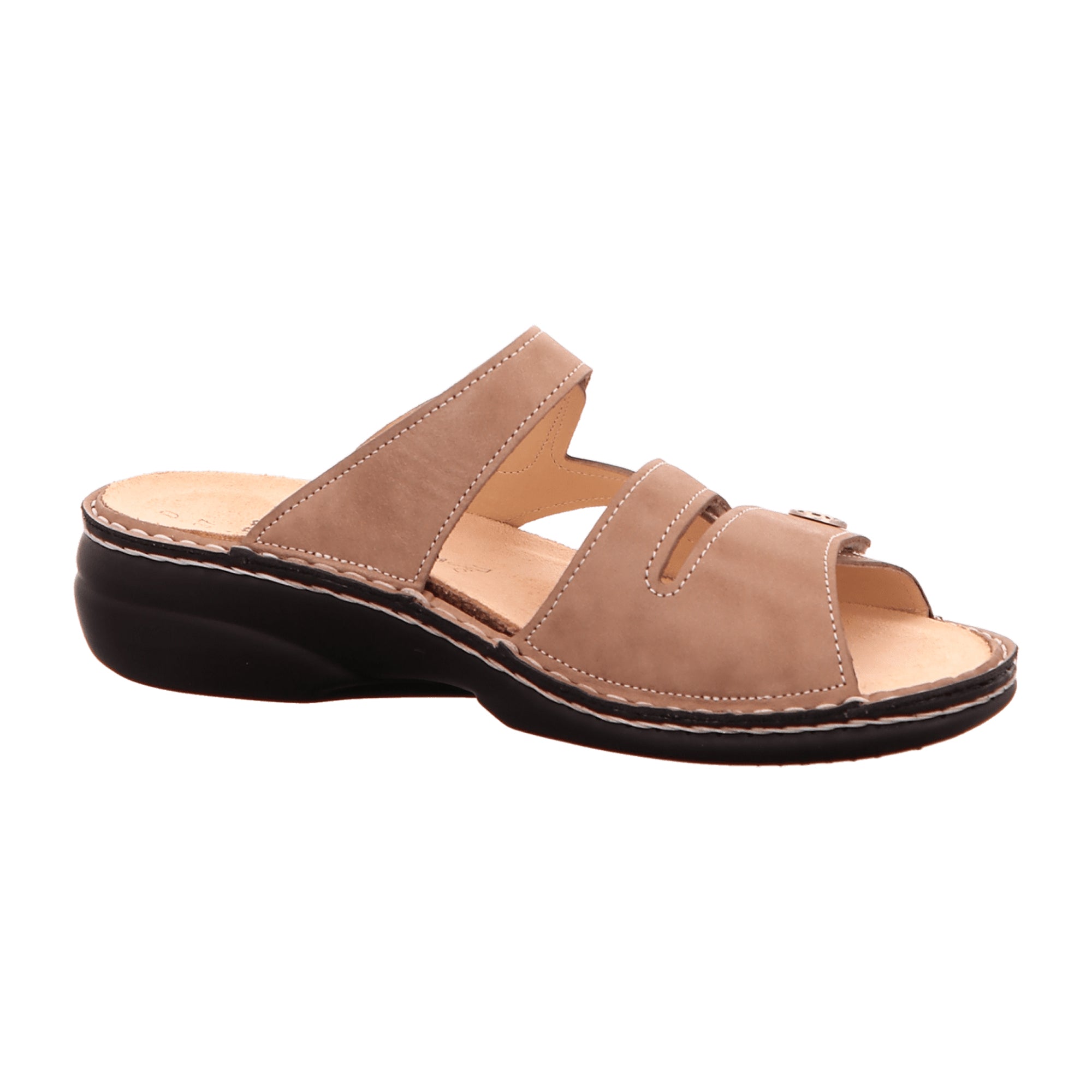 Finn Comfort Ventura-Soft Beige Sandals for Women - Comfortable Leather Slides with Adjustable Straps and Removable Insoles