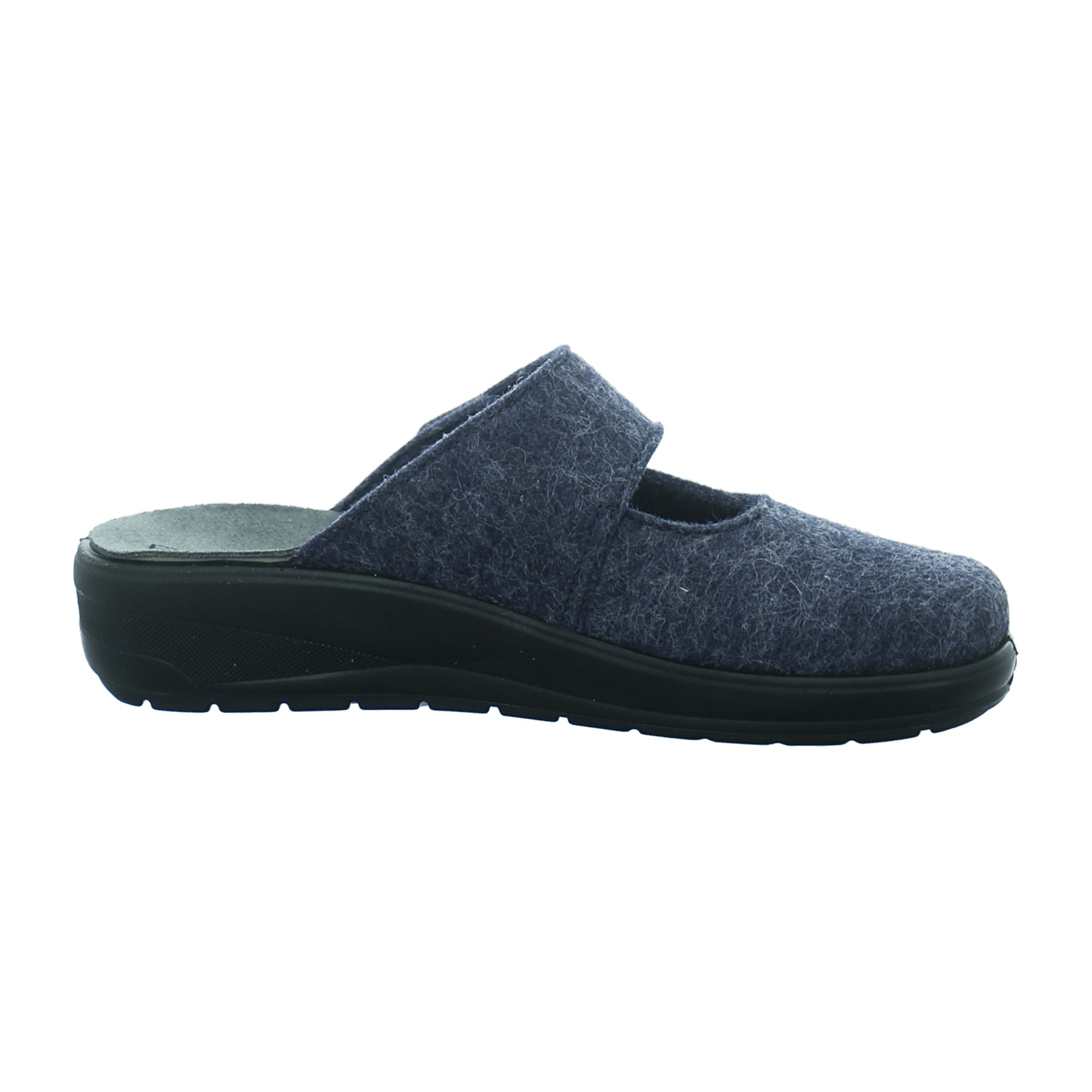 Rohde Women's Slippers with Removable Footbed Blue Warm Felt Winter Shoes