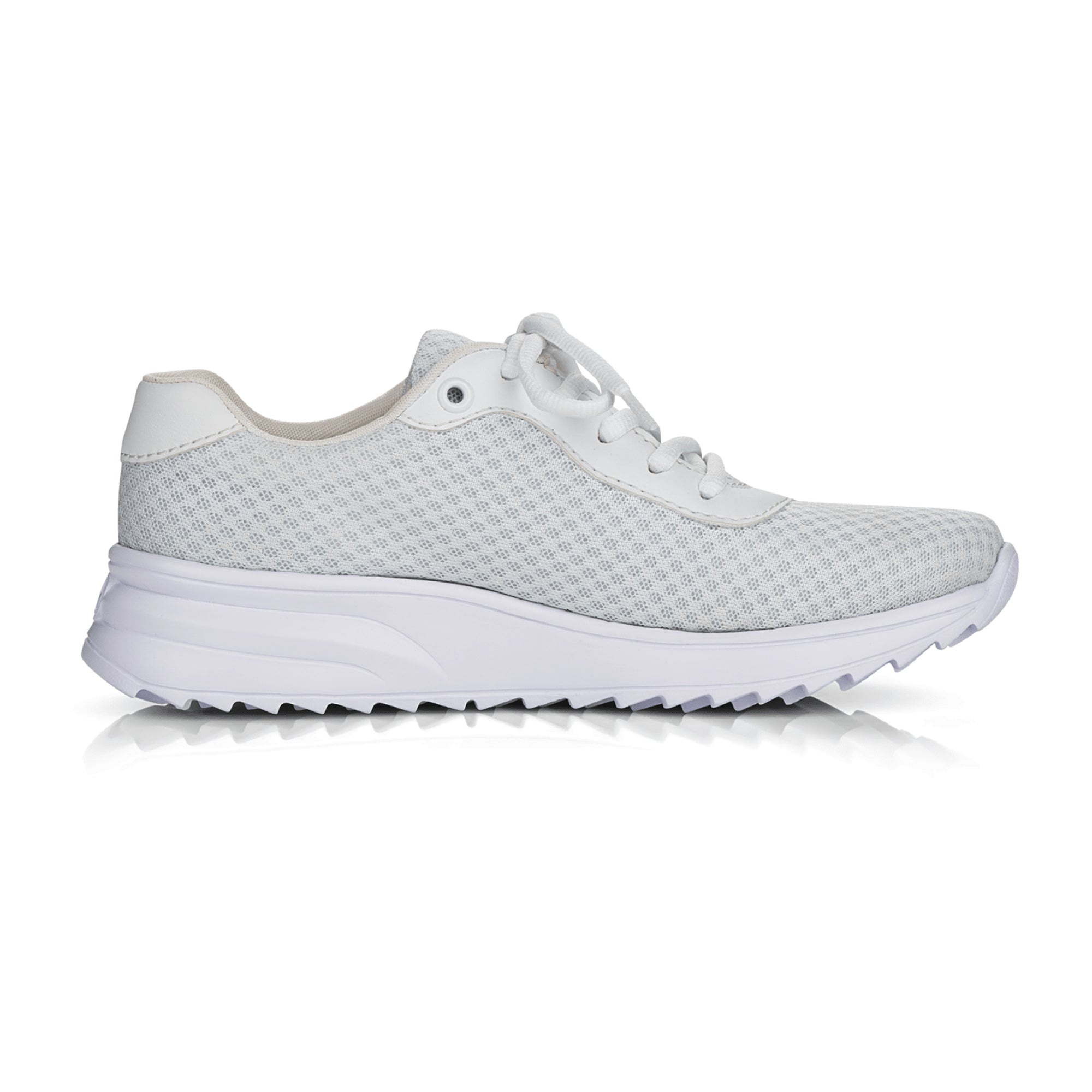 Rieker NV Women's White Lace-Up Sneakers with Wedge Heel