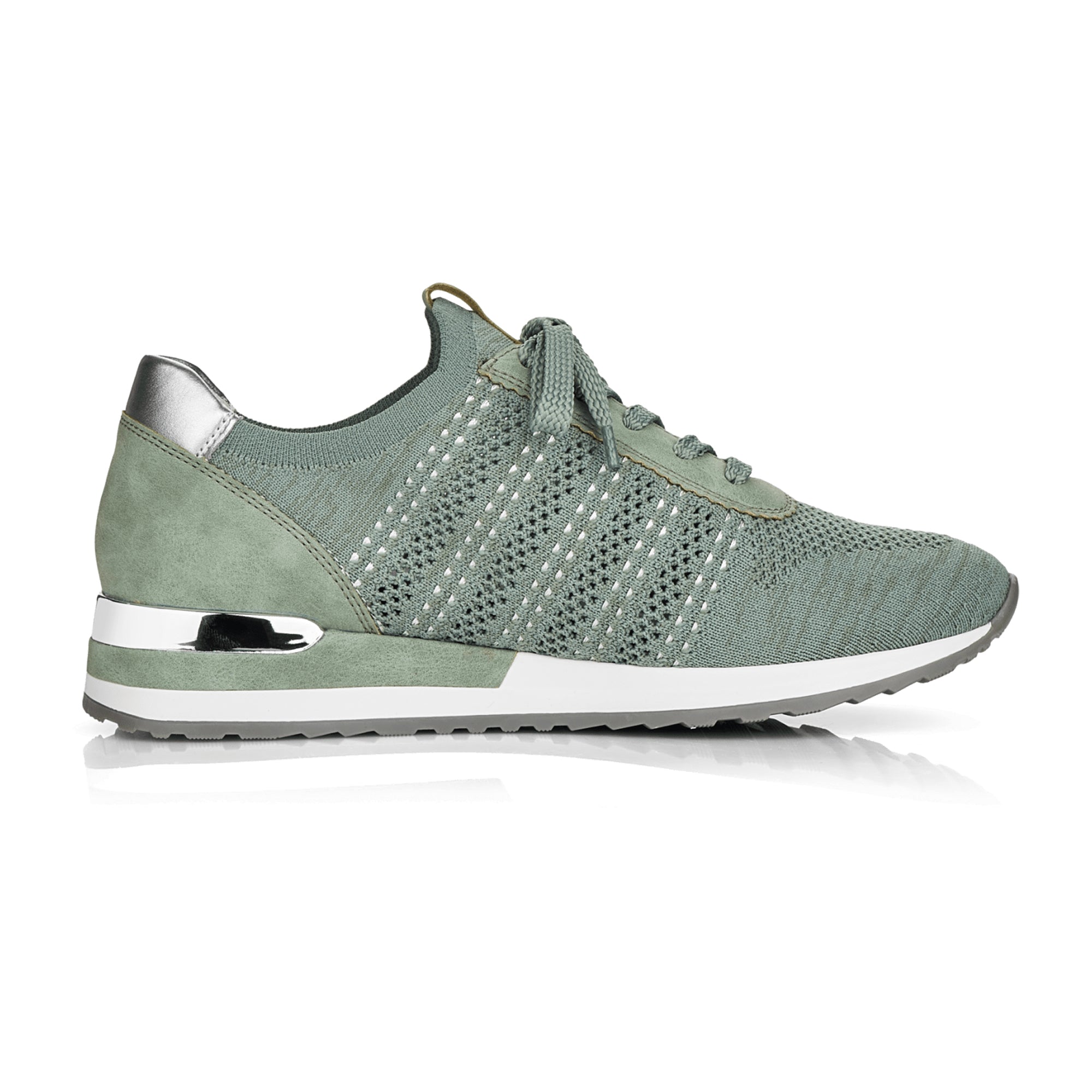 Remonte DORNDORF Green Women's Shoes with Removable Insole and Lace-Up Closure