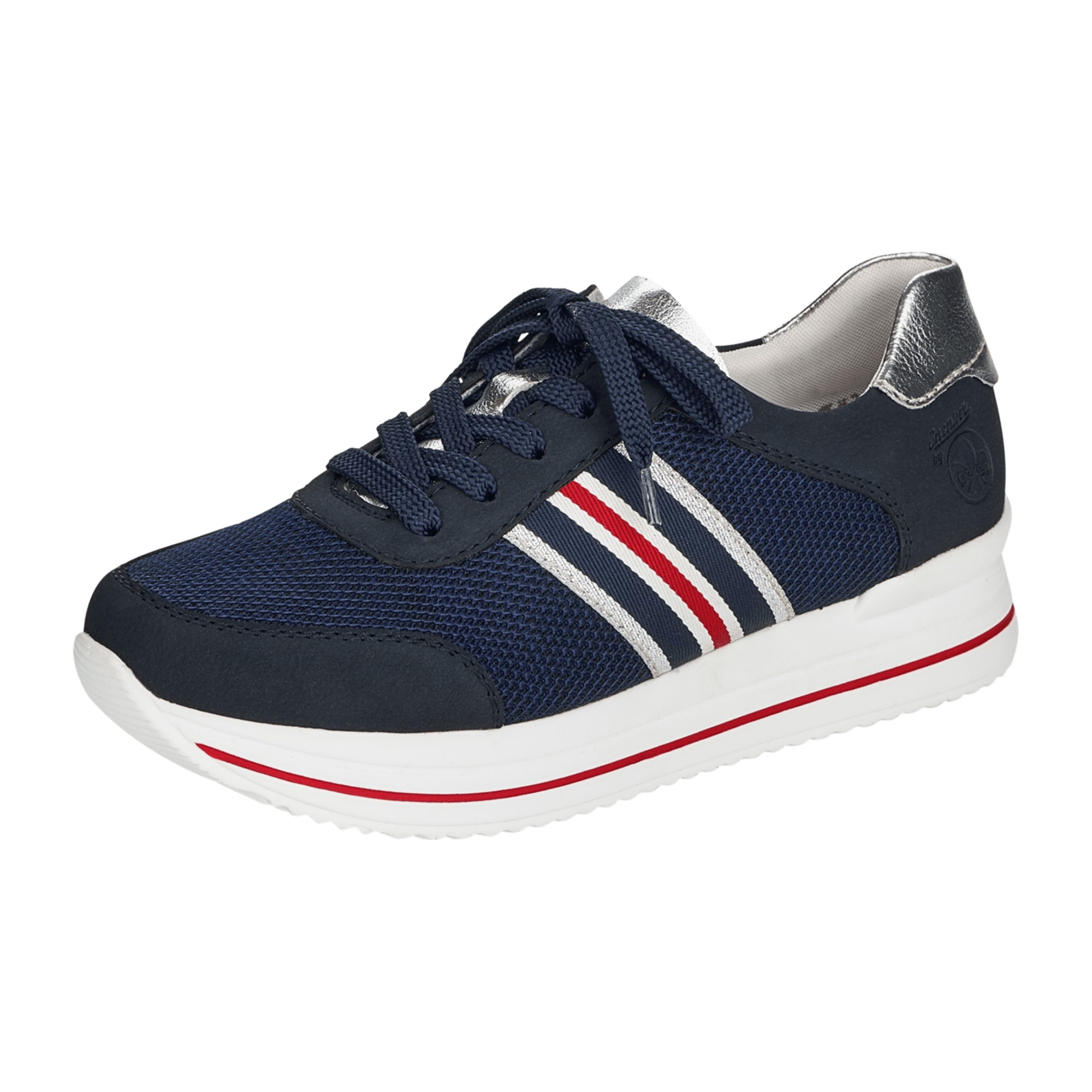 Rieker Women's Blue Casual Shoes with Removable Insole and Lace-up Closure