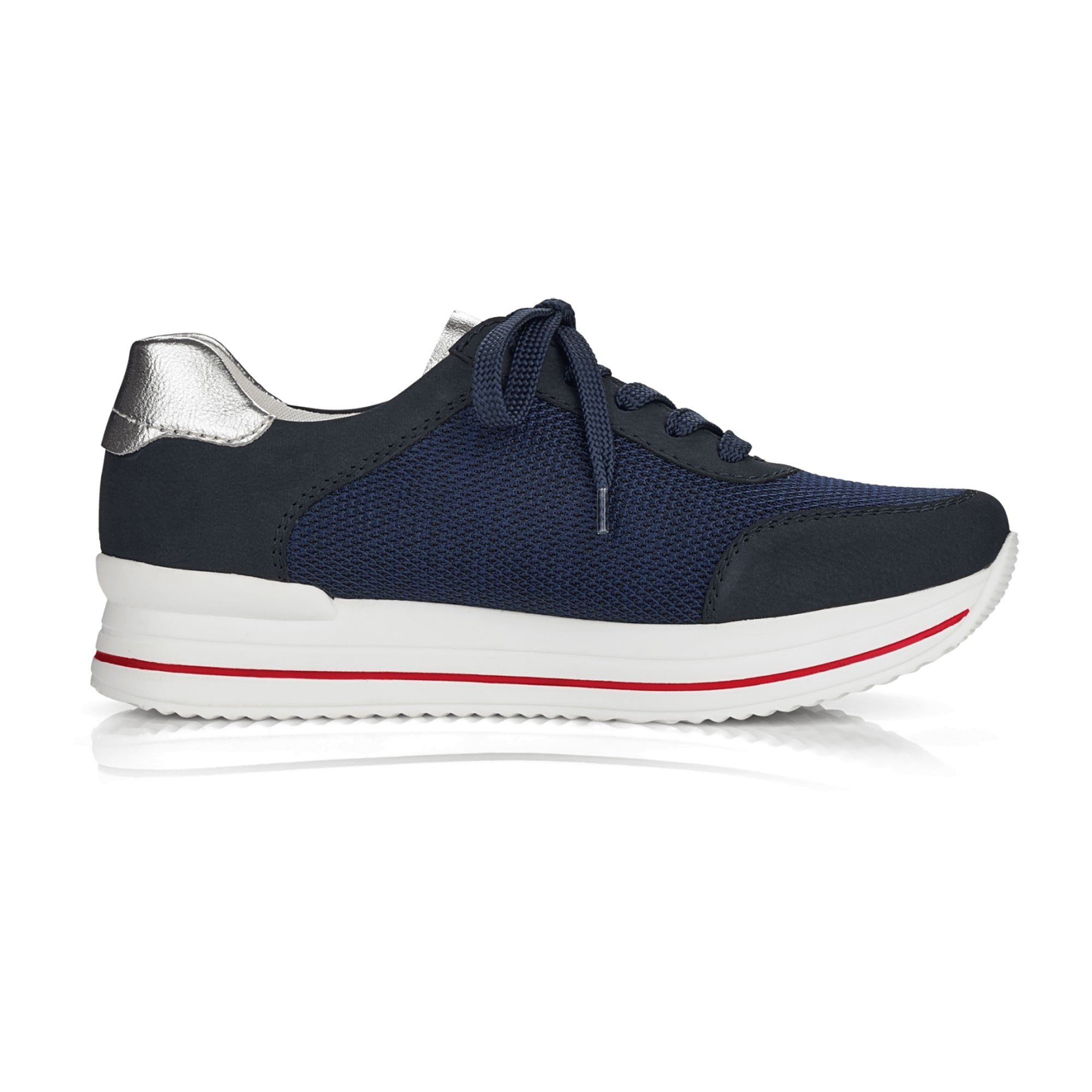 Rieker Women's Blue Casual Shoes with Removable Insole and Lace-up Closure