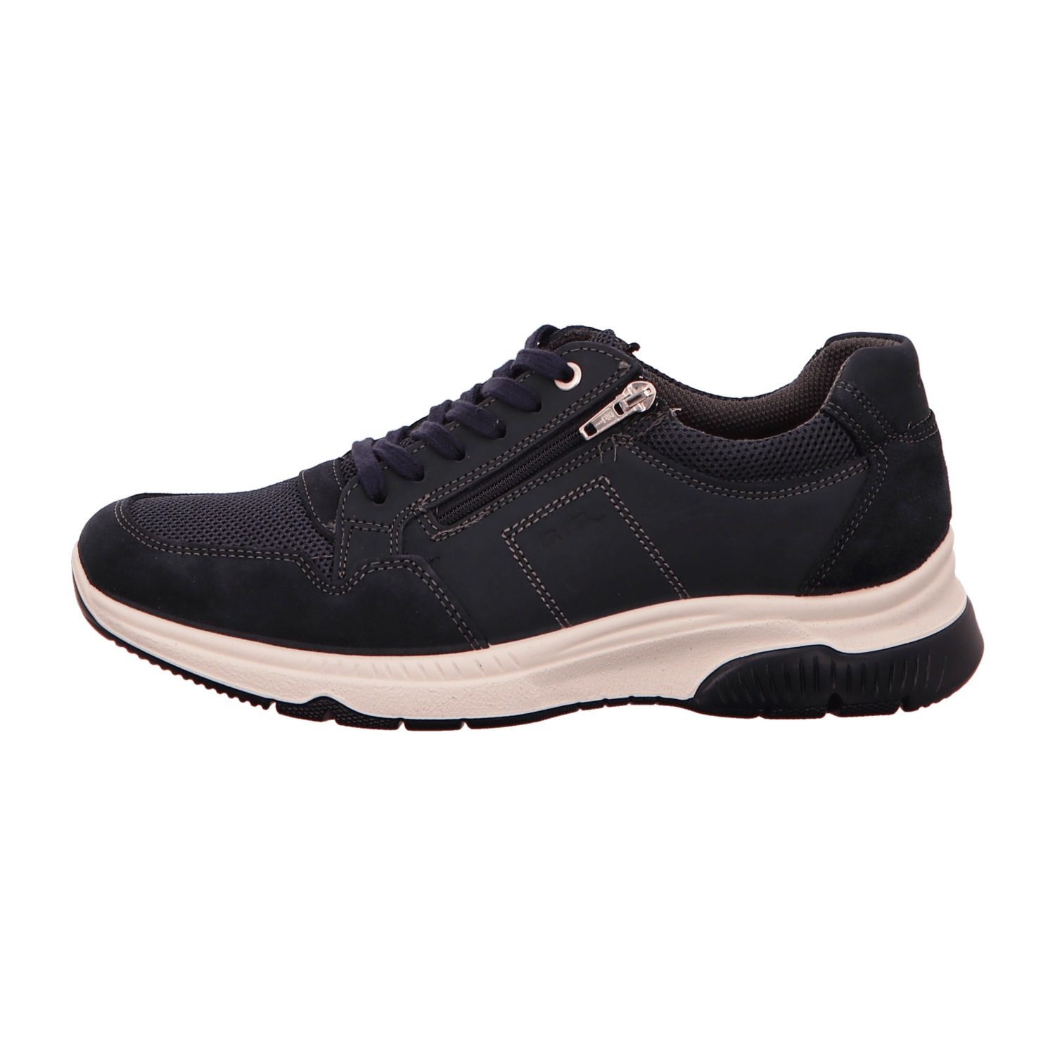 ARA MARCO Men's Suede Sneakers in Blue with Pull-On Closure and Plain Toe