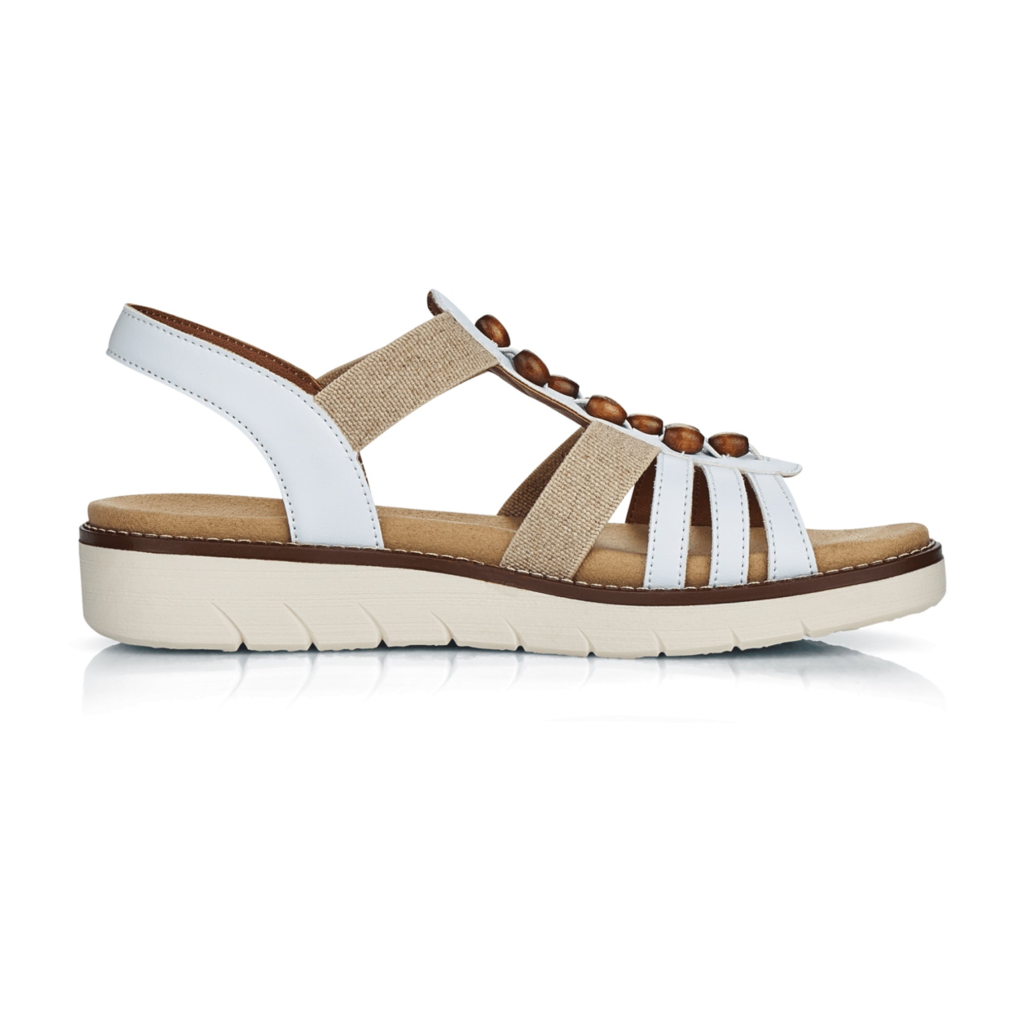 Remonte Women's White Sandals D2065-80 Synthetic Leather Spring Summer
