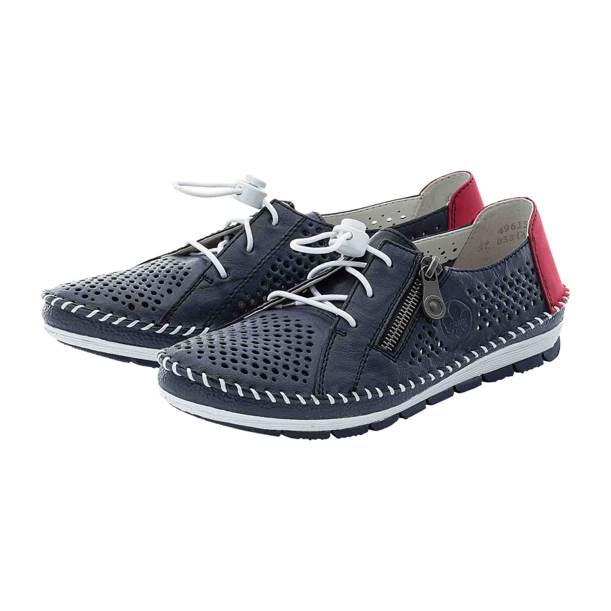 Rieker Women's Blue Slip-On Shoes with Breathable Design and Comfort Features