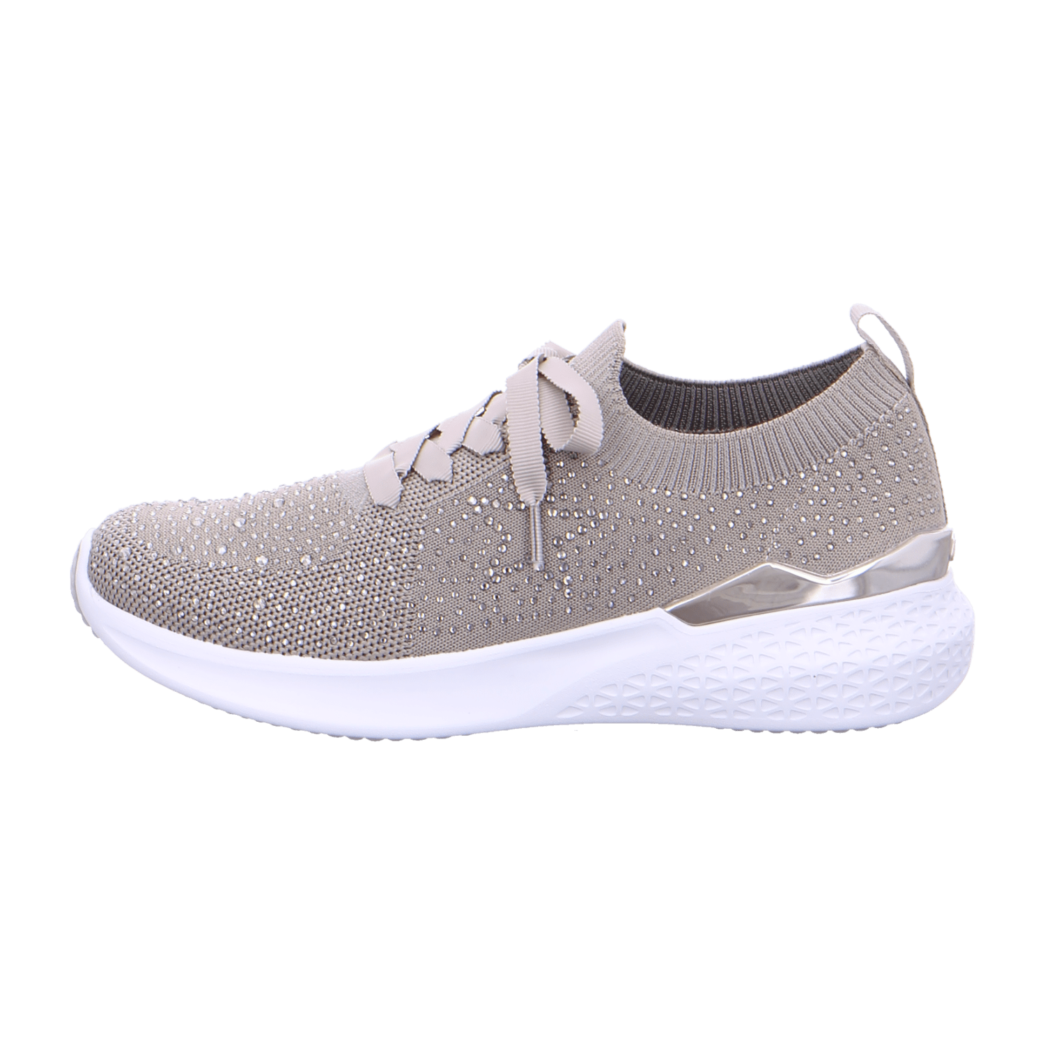ARA MAYA Women's Sneakers in Beige Textile with Pull-On Closure and Cold-Weather Lined Interior