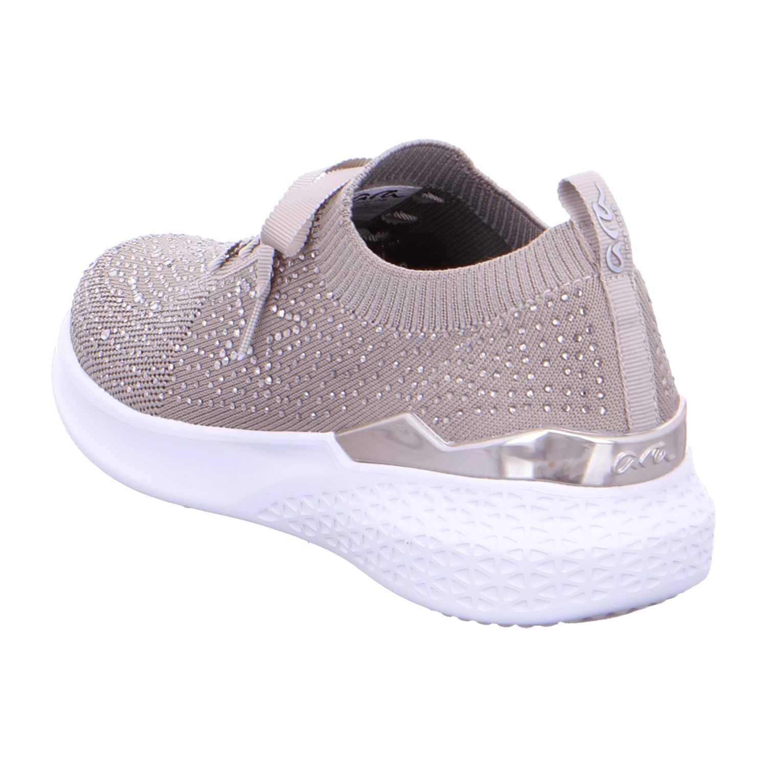 ARA MAYA Women's Sneakers in Beige Textile with Pull-On Closure and Cold-Weather Lined Interior