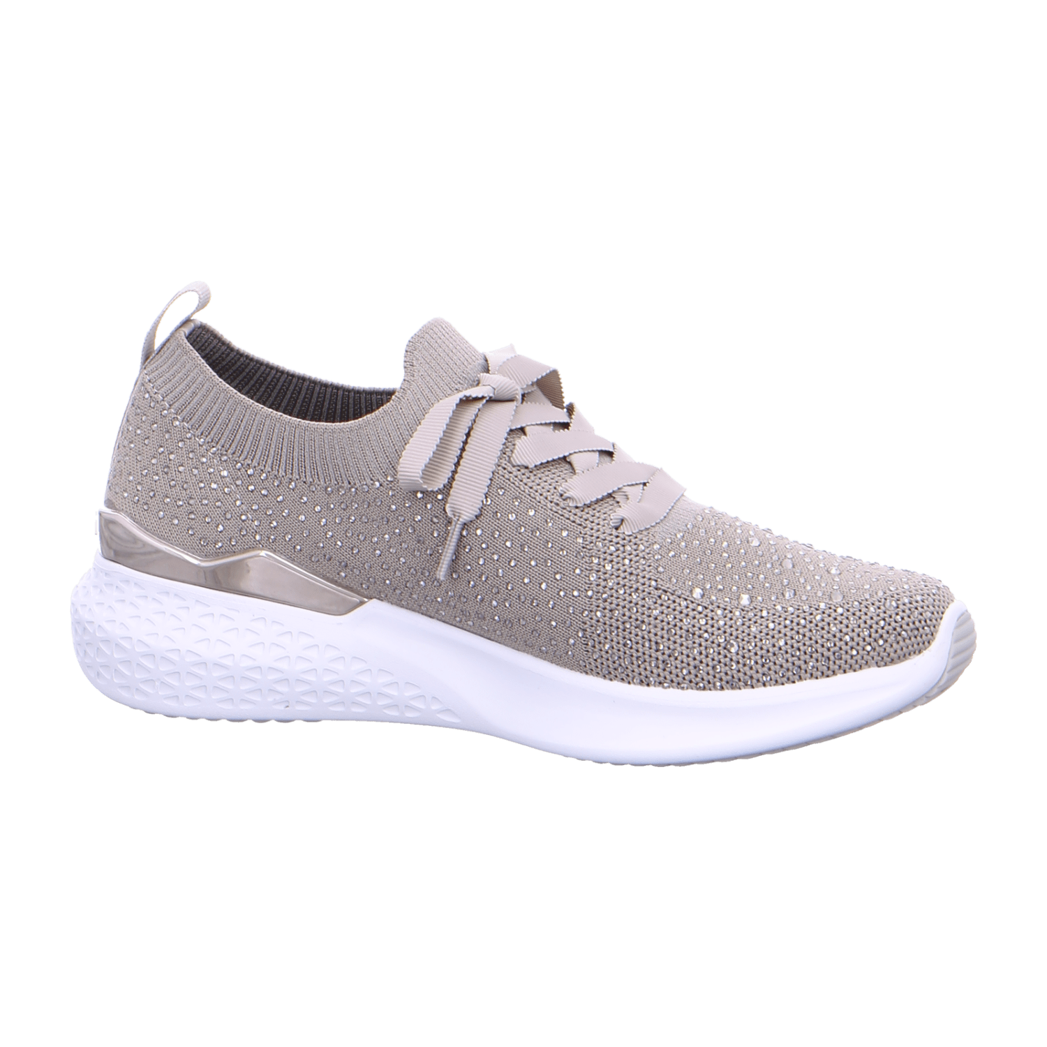 ARA MAYA Women's Sneakers in Beige Textile with Pull-On Closure and Cold-Weather Lined Interior