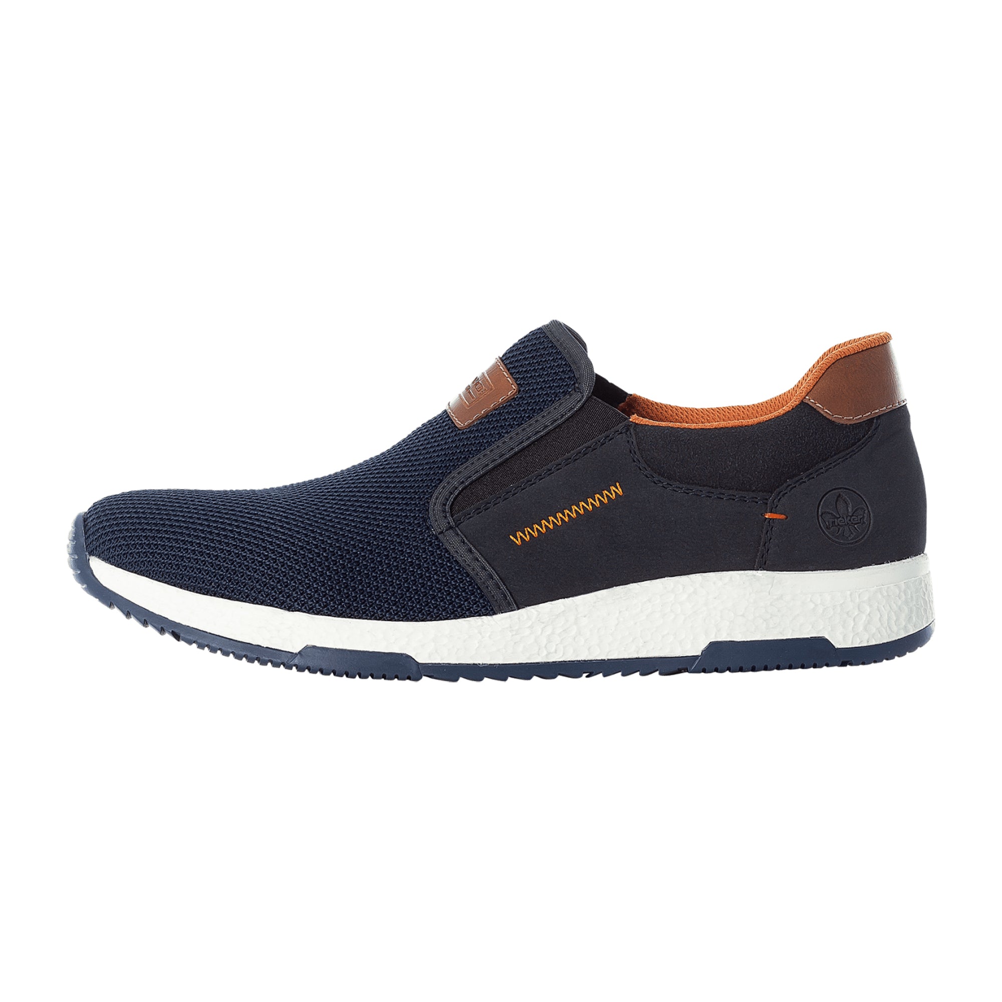 Rieker Men's Blue Slip-On Shoes Comfortable Casual Loafers with Elastic Inserts