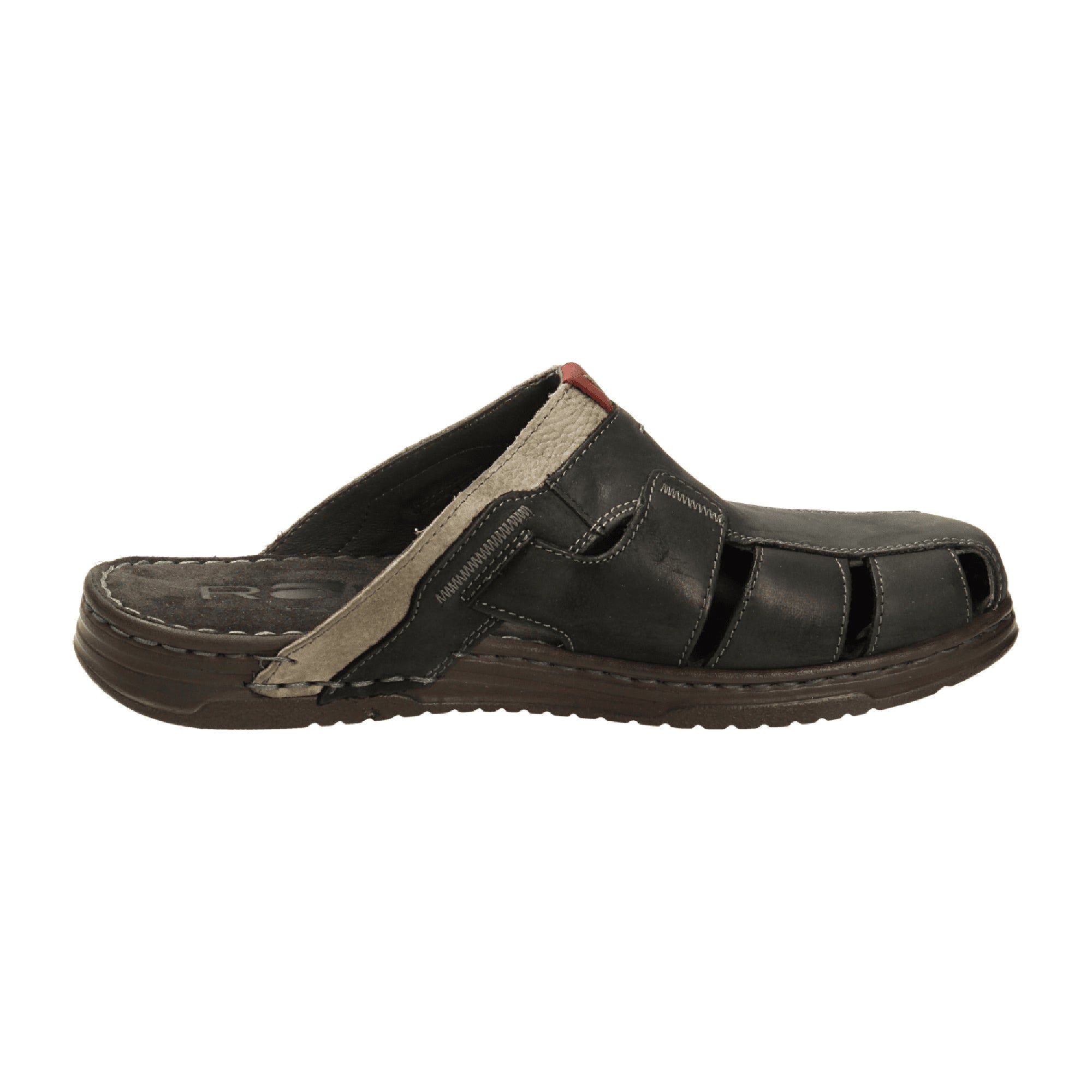 Rohde Men's Open Comfort Shoes Black Leather Slip-On Casual Spring Summer