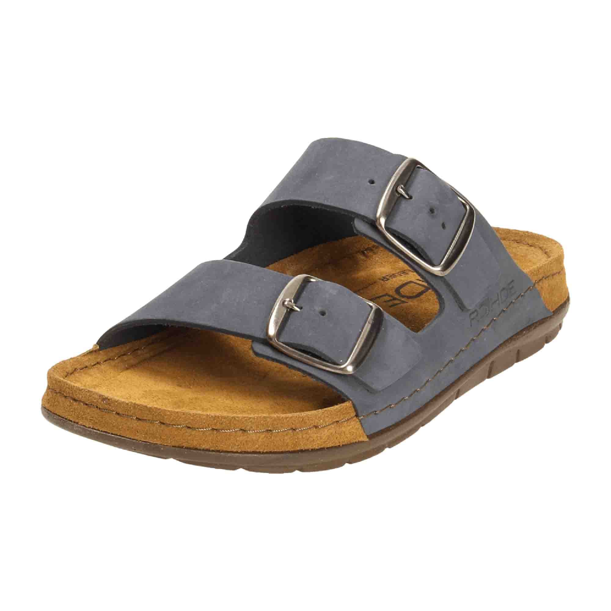 Rohde Rodigo Blue Leather Sandals for Women with Buckle Spring Summer