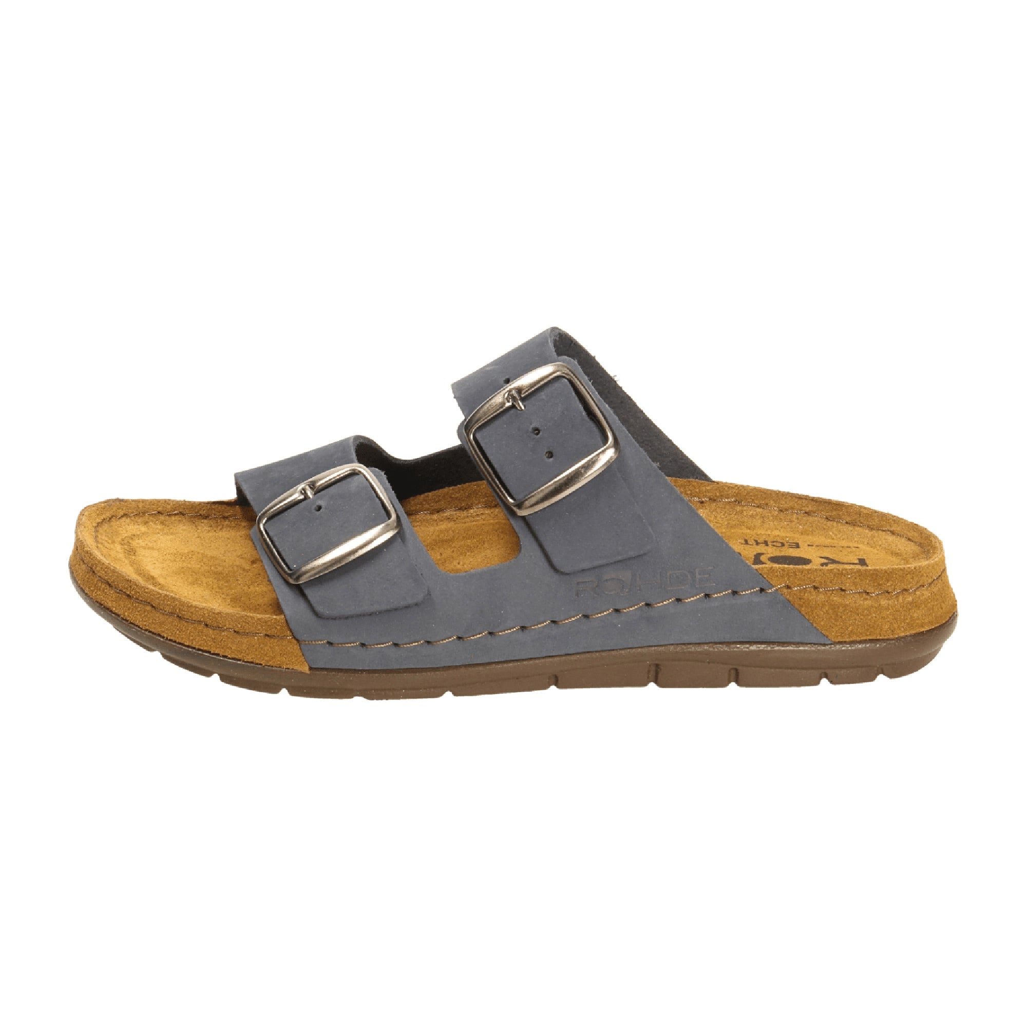 Rohde Rodigo Blue Leather Sandals for Women with Buckle Spring Summer