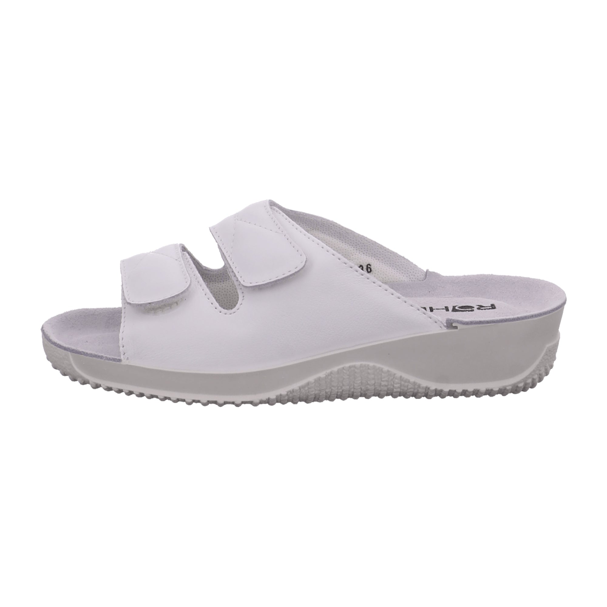 Rohde Comfortable White Women's Slip-On Sandals with Wedge Heel