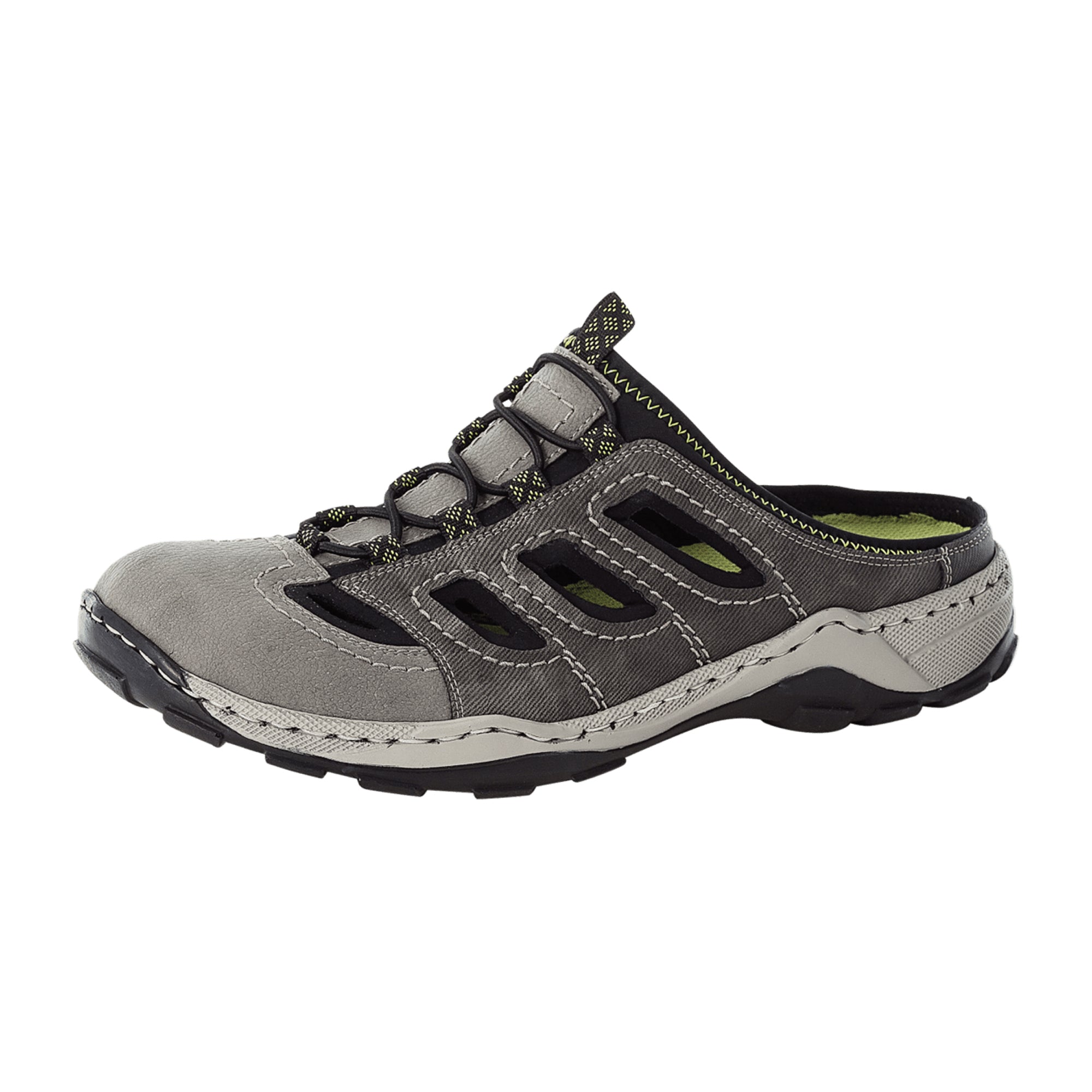 Rieker FSK Men's Gray Slip-On Shoes with Removable Insole and Wedge Heel - Bartel-Shop