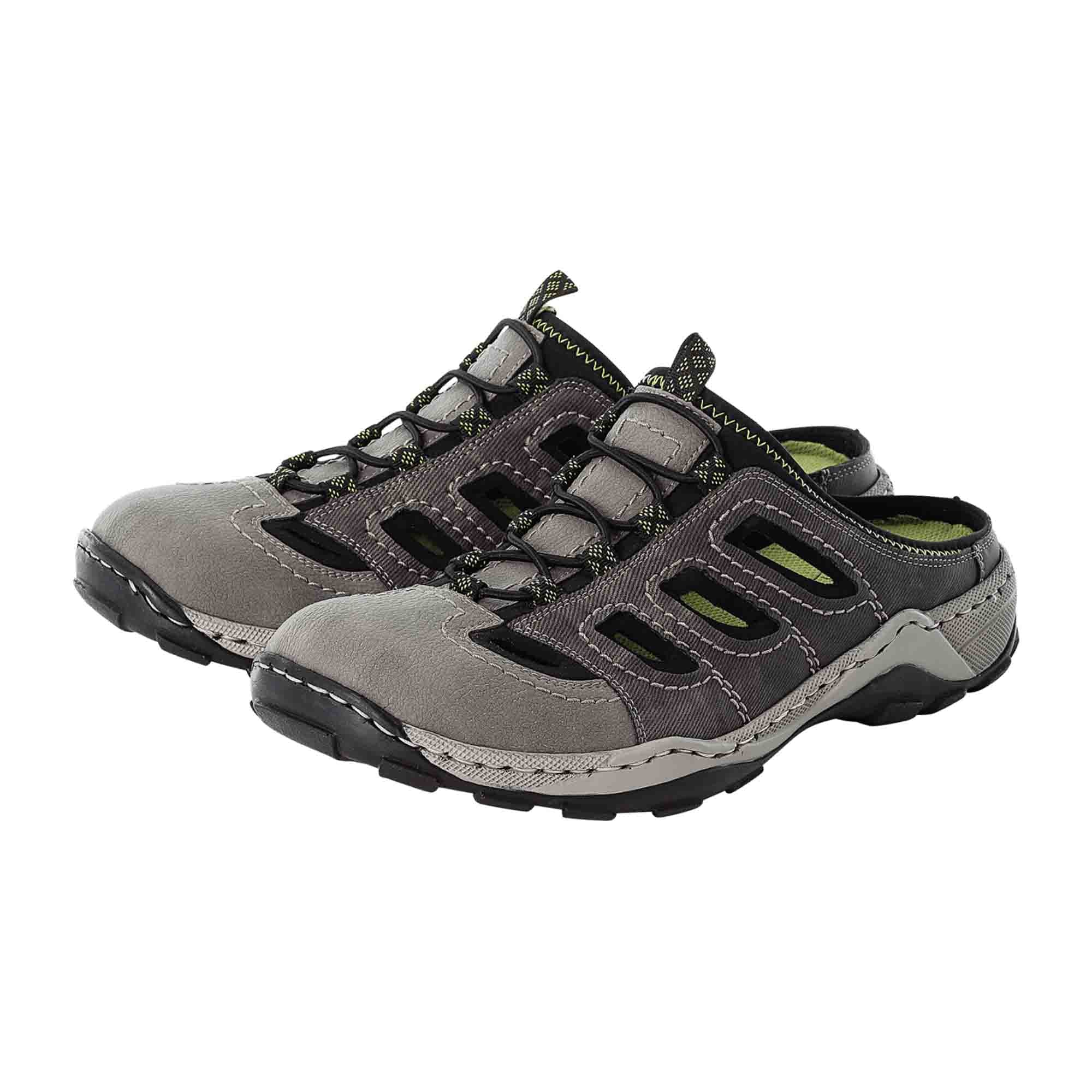 Rieker FSK Men's Gray Slip-On Shoes with Removable Insole and Wedge Heel - Bartel-Shop