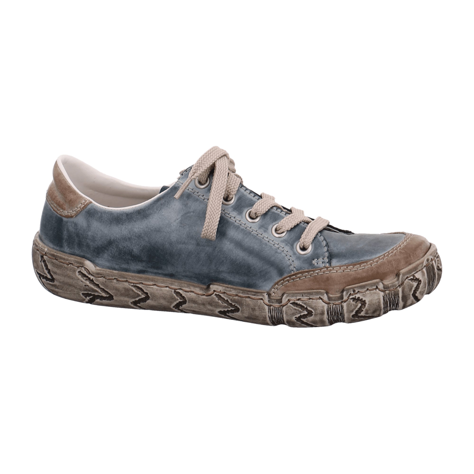 Rieker Women's Blue Lace-Up Shoes Comfortable Stylish Leather Sneakers