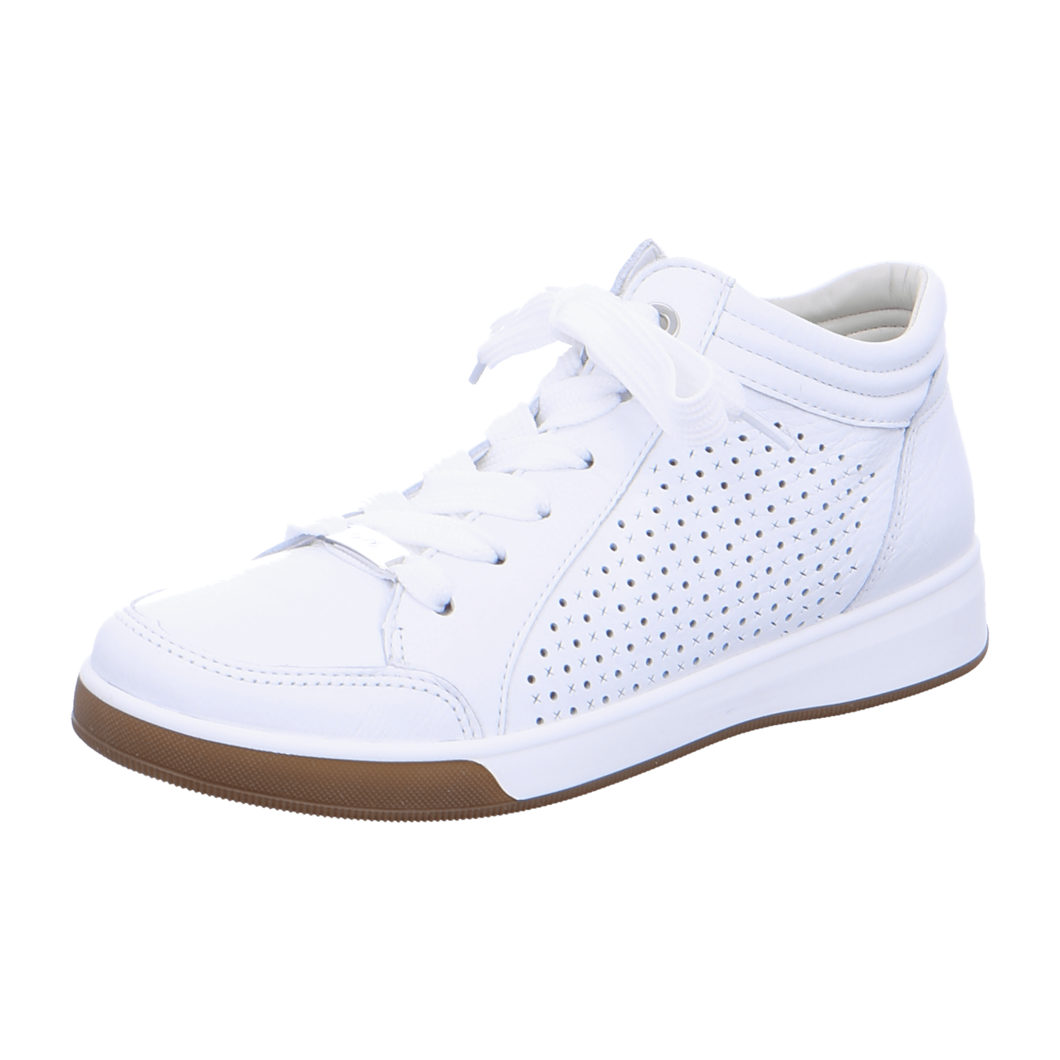 ARA ROM Women's High-Top Leather Sneakers in White