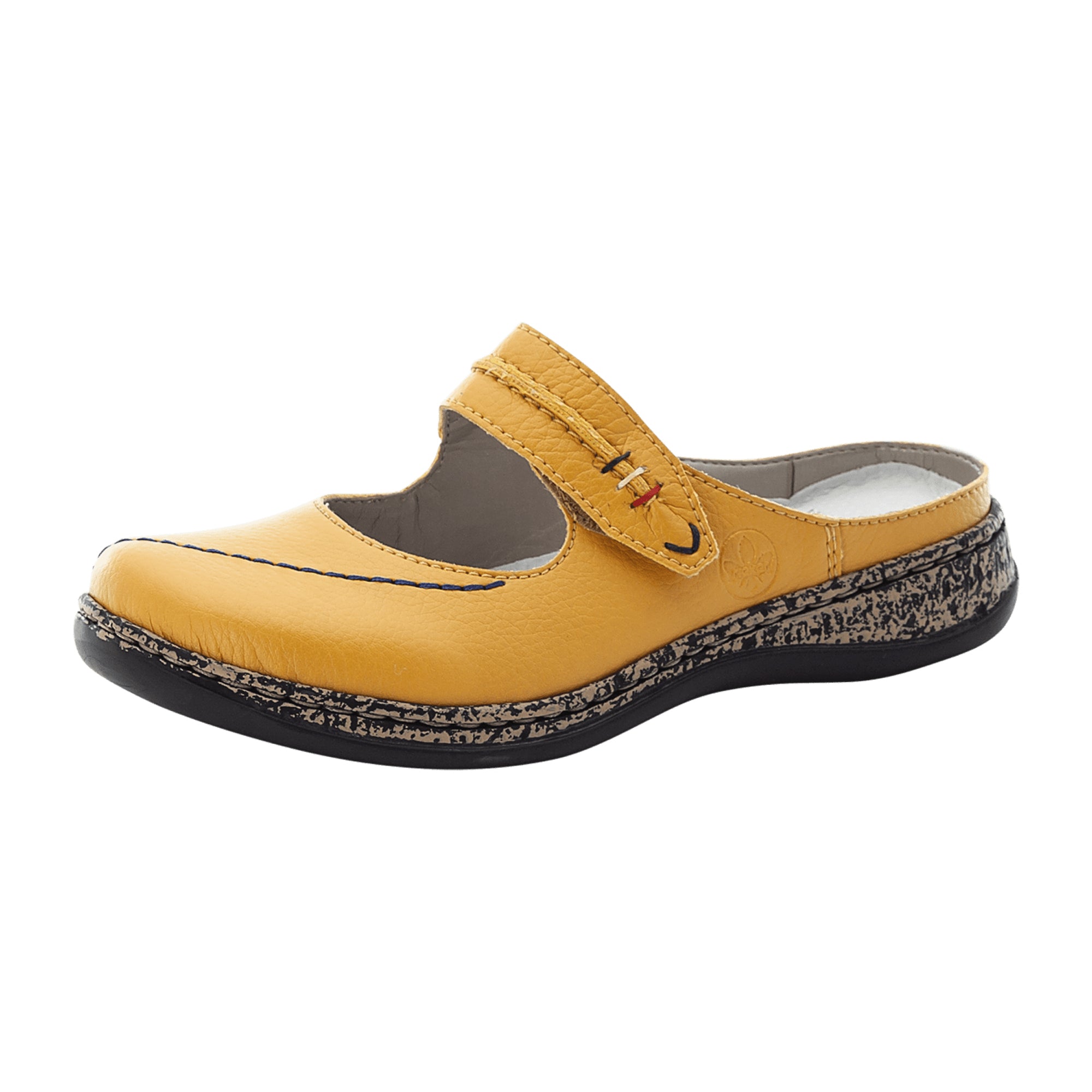 Rieker Yellow Women's Clogs Comfortable Synthetic Leather Slip-On Shoes