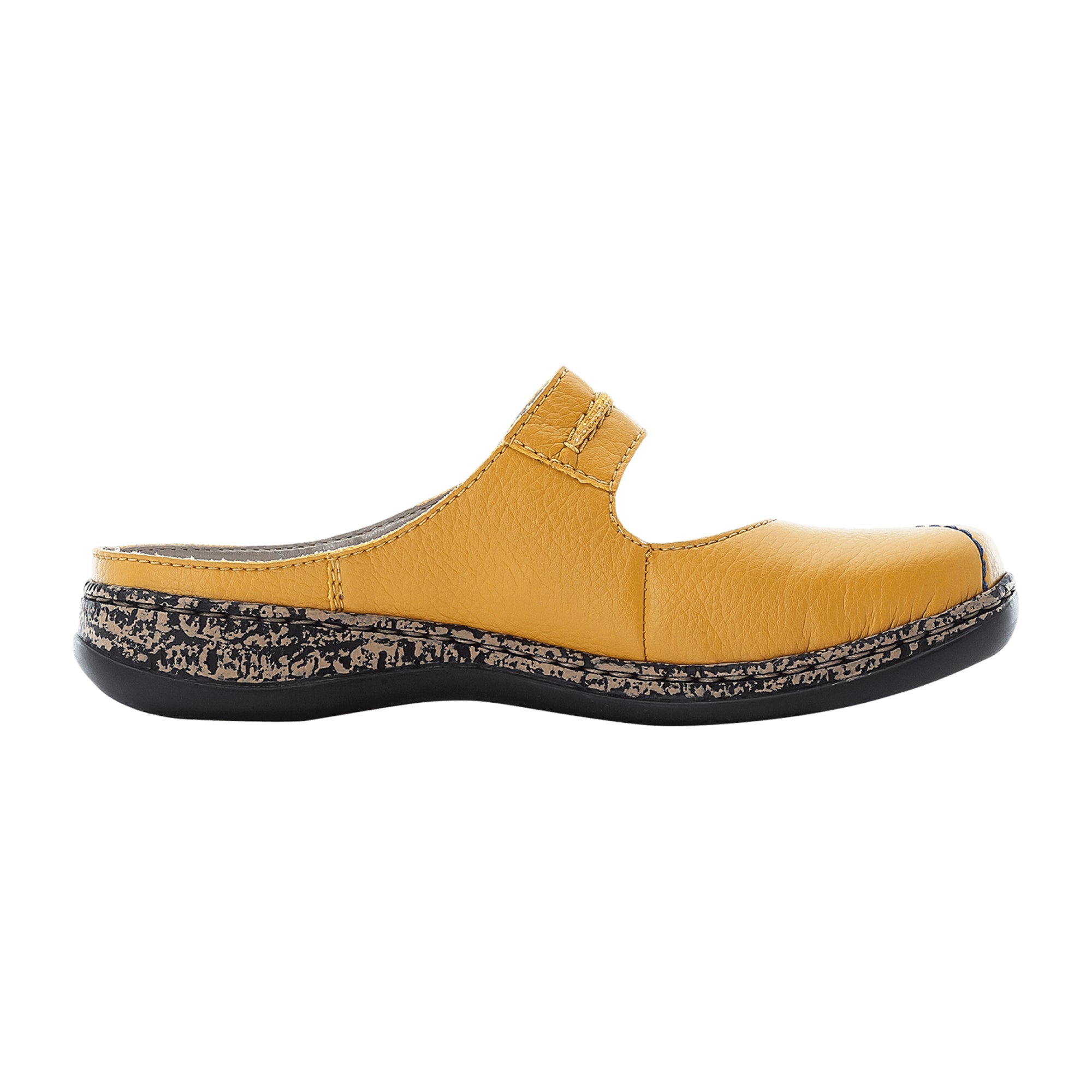 Rieker Yellow Women's Clogs Comfortable Synthetic Leather Slip-On Shoes