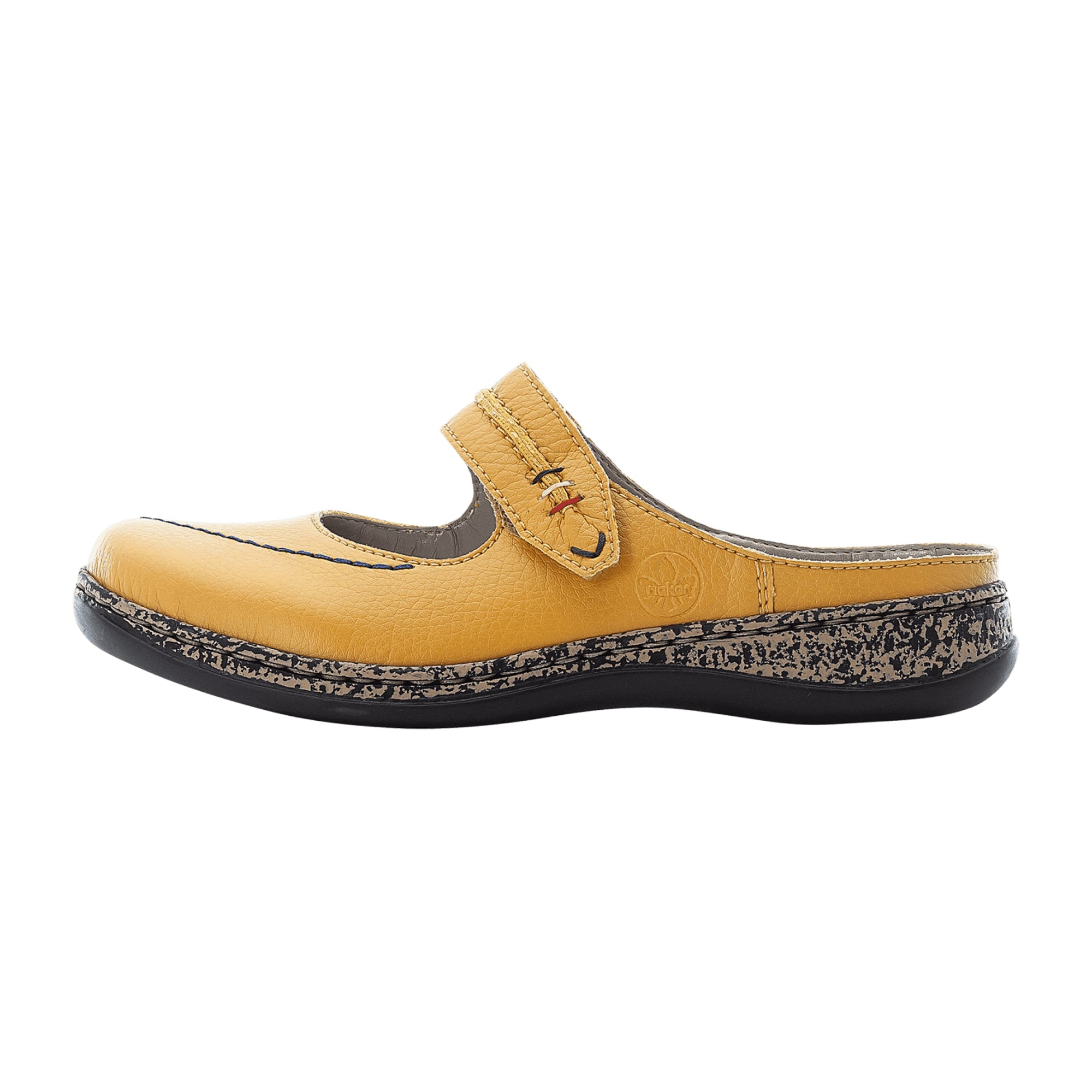 Rieker Yellow Women's Clogs Comfortable Synthetic Leather Slip-On Shoes