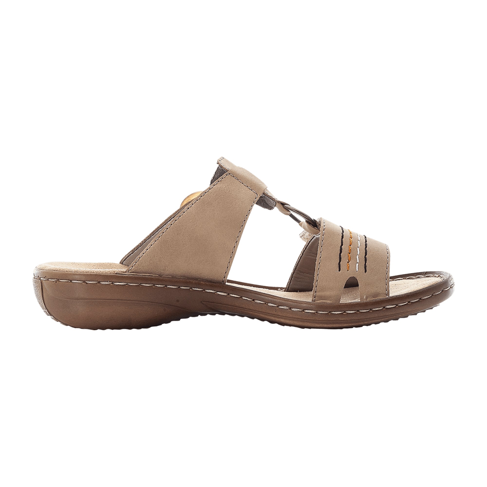 Rieker Women's Brown Sandals with Adjustable Straps and 30mm Heel