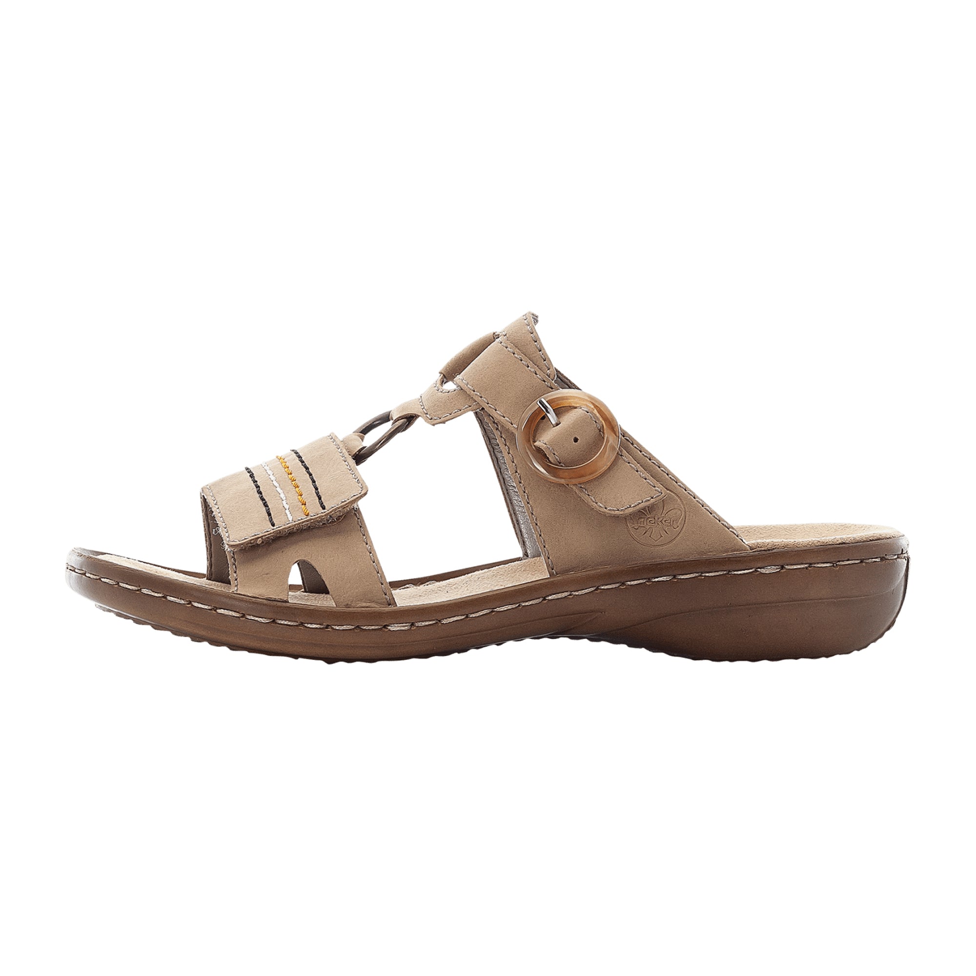 Rieker Women's Brown Sandals with Adjustable Straps and 30mm Heel